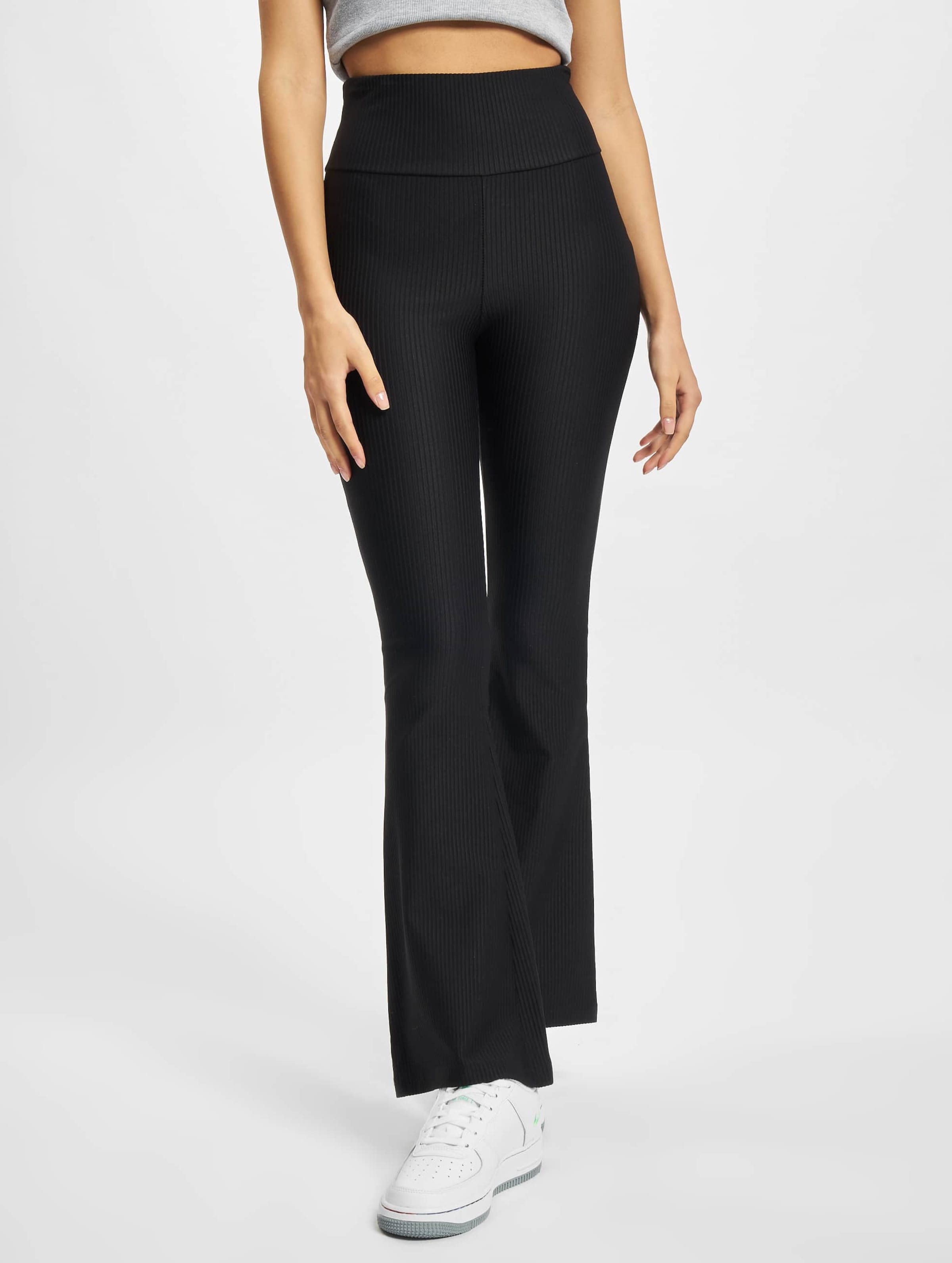 Urban Classics Ladies High Waist Rib Boot Cut Leggings