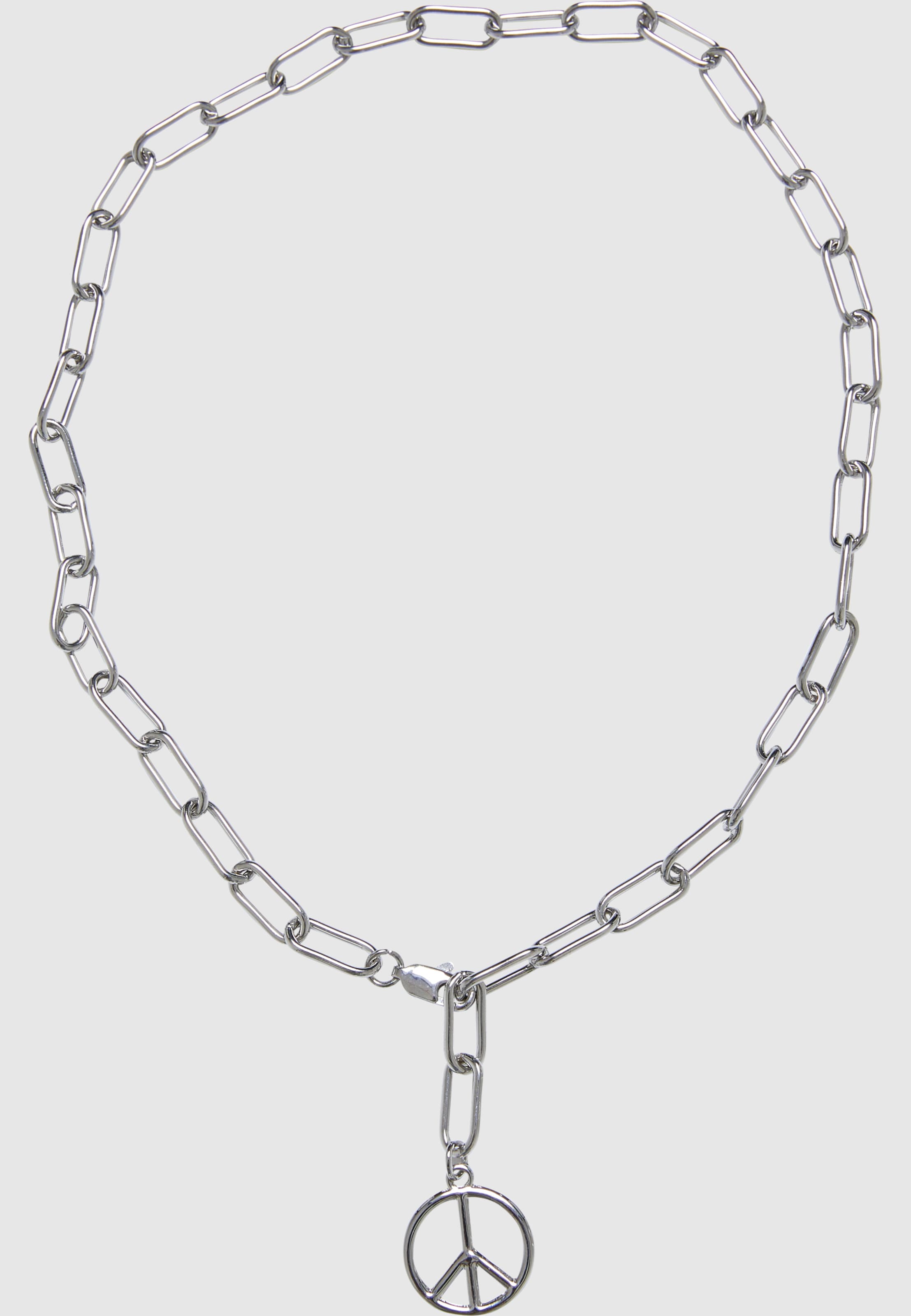 Urban Classics Y Chain Peace Pendant Necklace