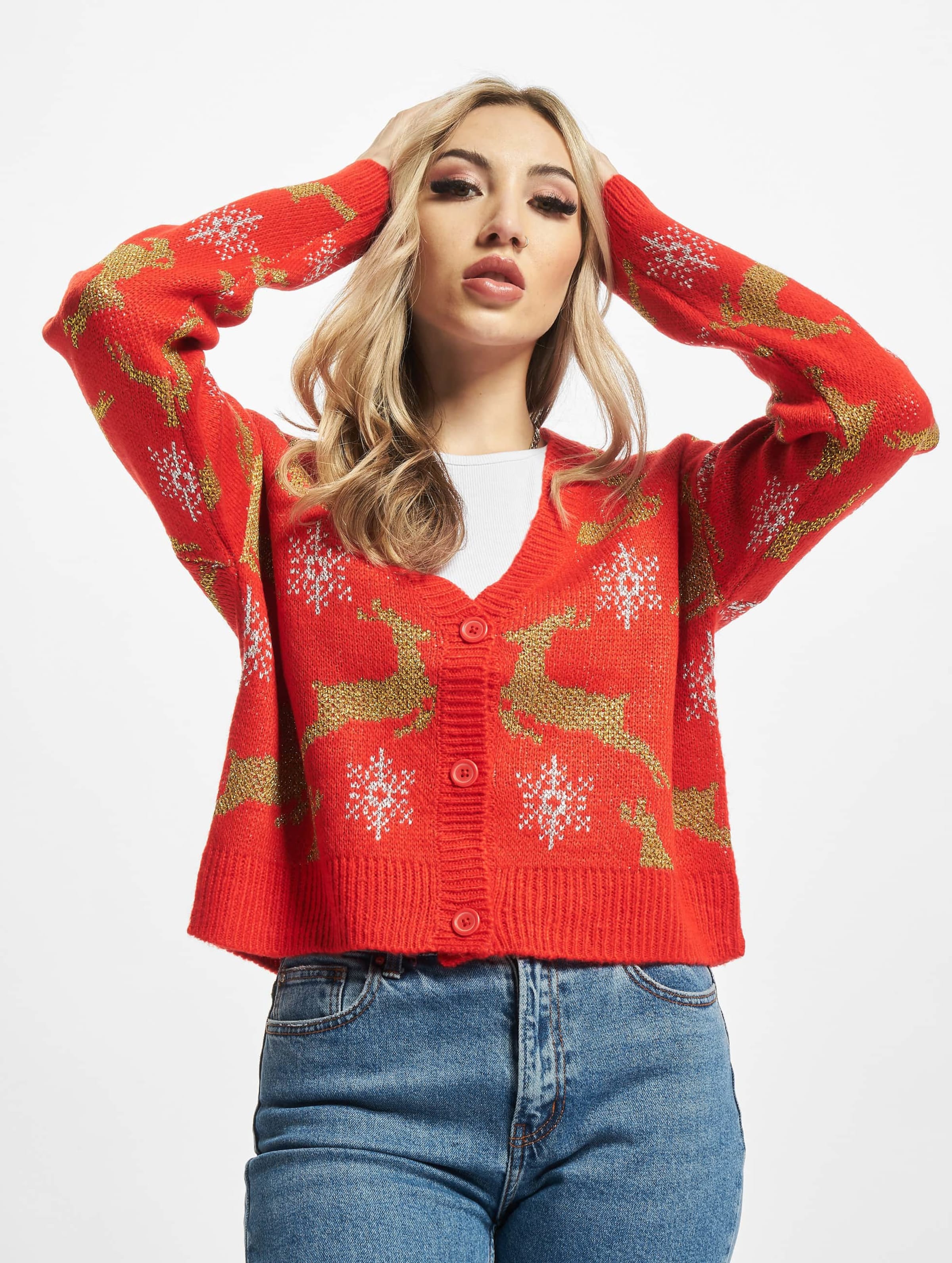 Urban Classics Ladies Short Oversized Christmas Cardigan