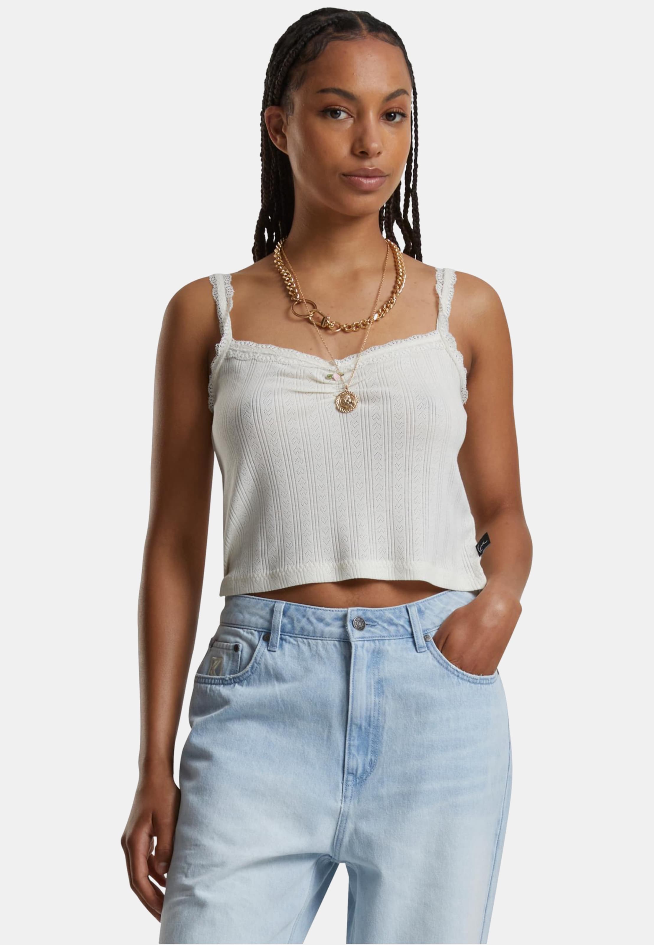 Karl Kani Woven Signature Pointelle Top
