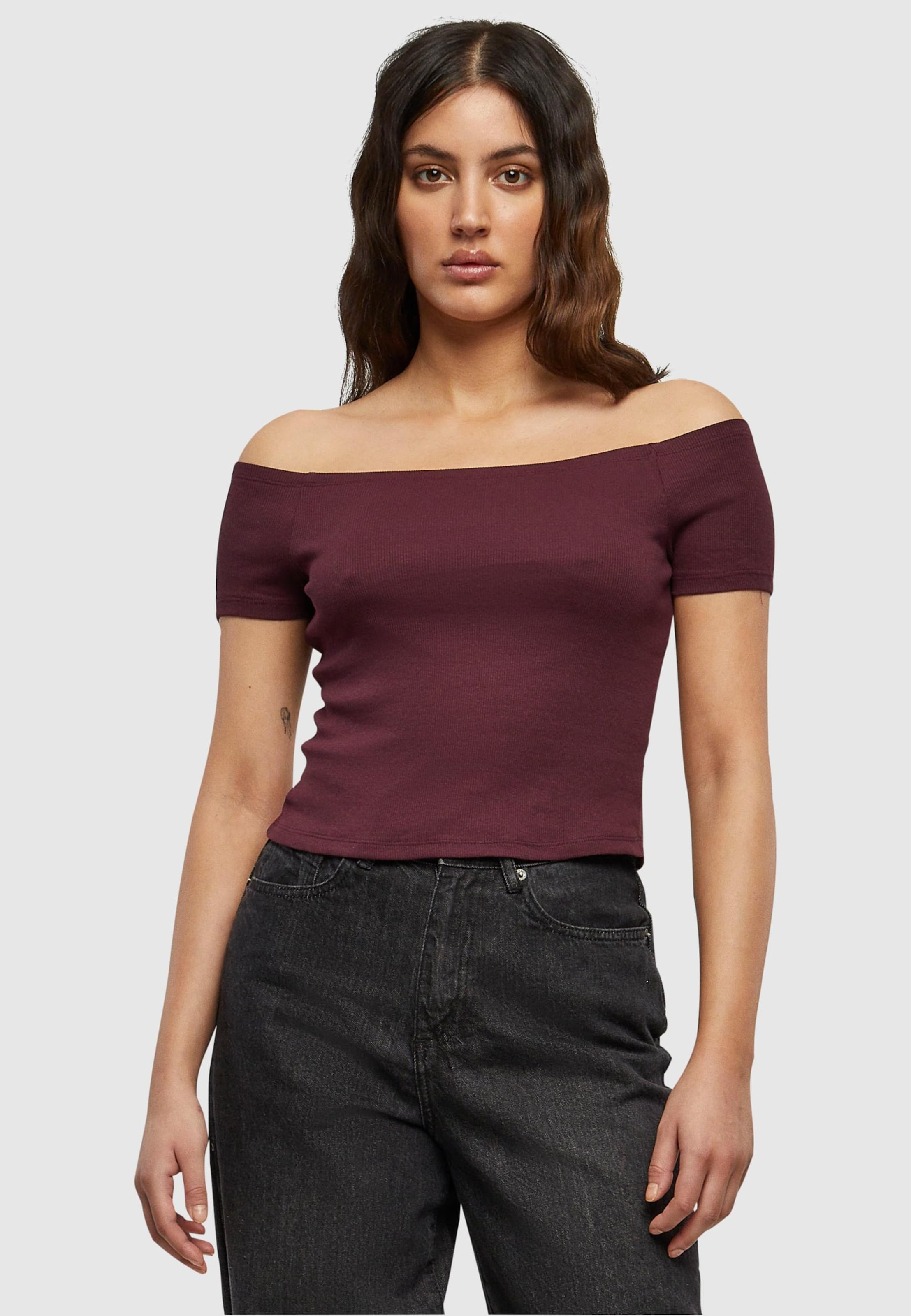 Urban Classics Ladies Off Shoulder Rib Tee