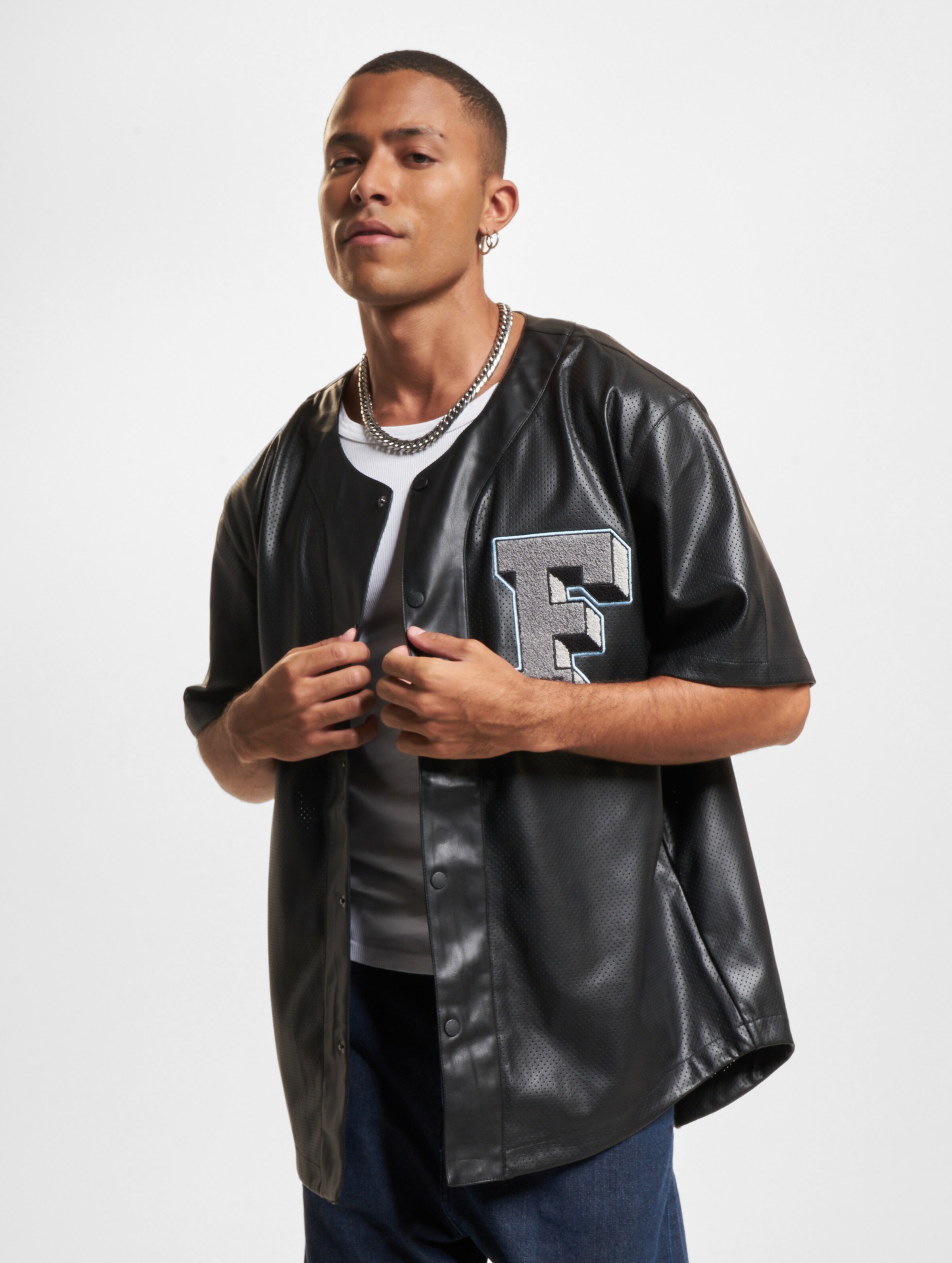 Fubu College Leather Baseball Jersey