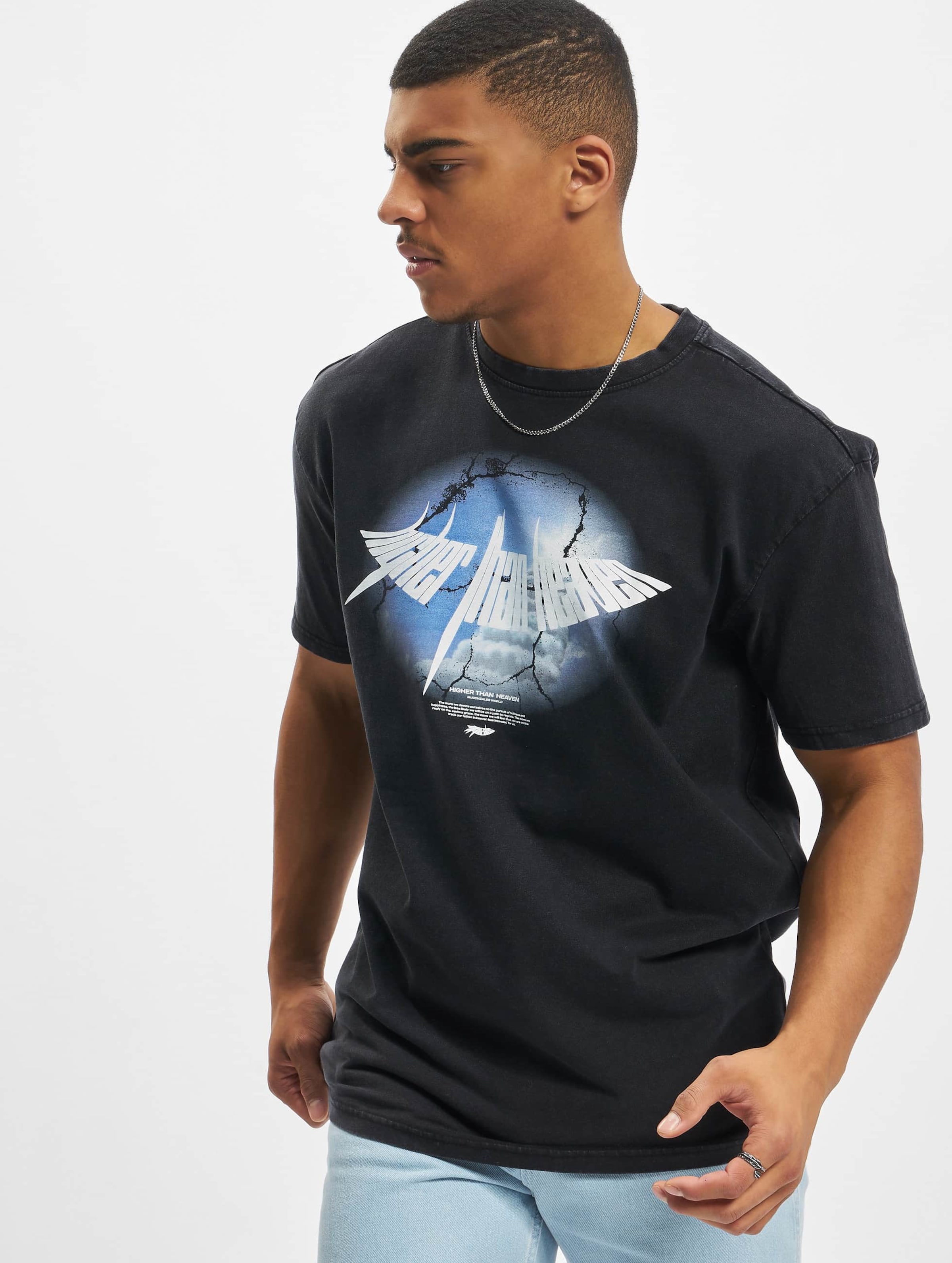 MJ Gonzales HIGHER THAN HEAVEN V.4 Acid Washed Heavy Oversize Tee