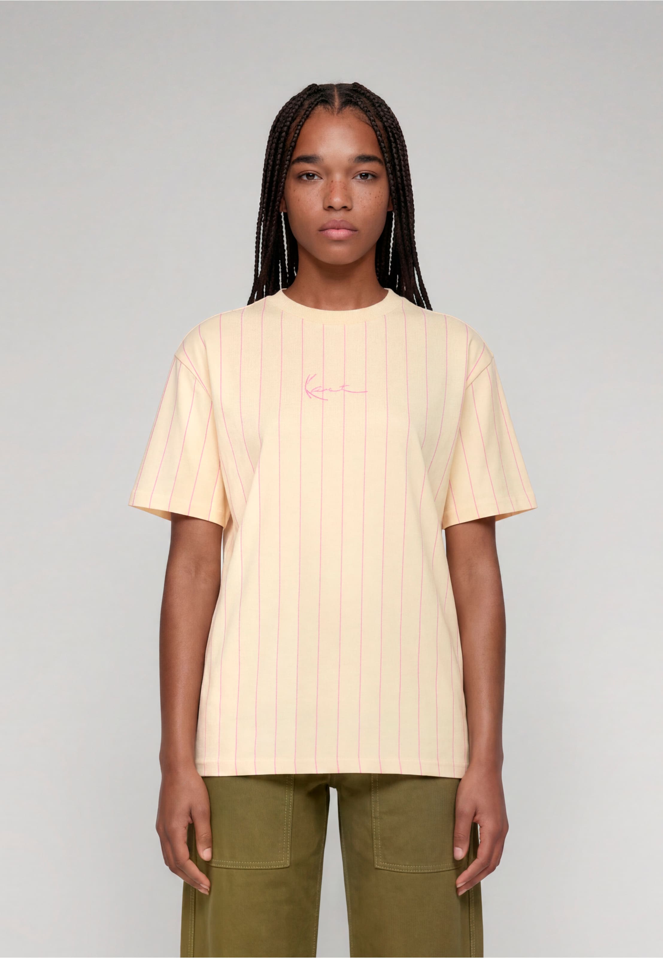 Karl Kani Small Signature Essential Pinstripe OS Tee