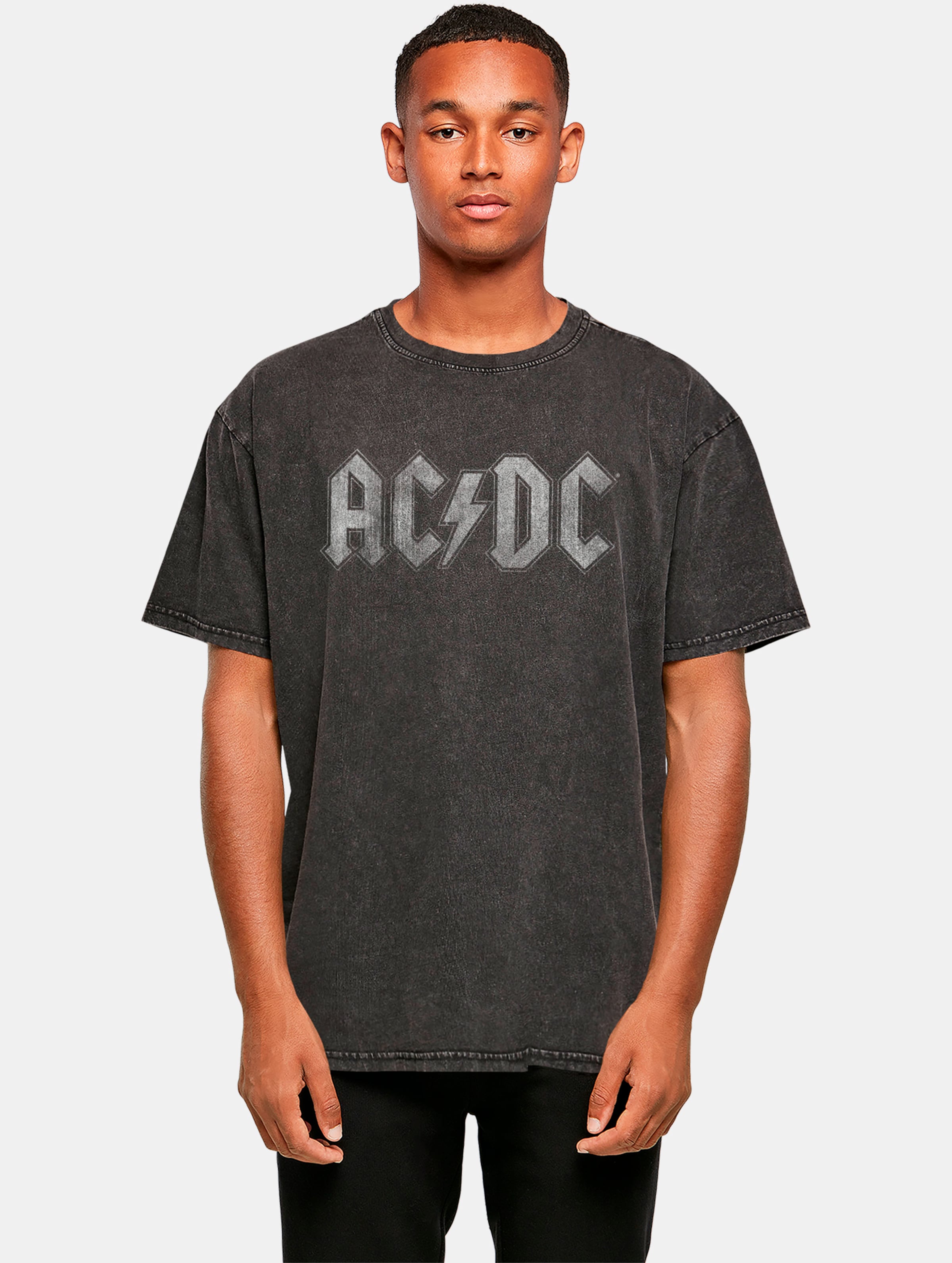 Merchcode ACDC - Logo Acid Washed Oversize Tee
