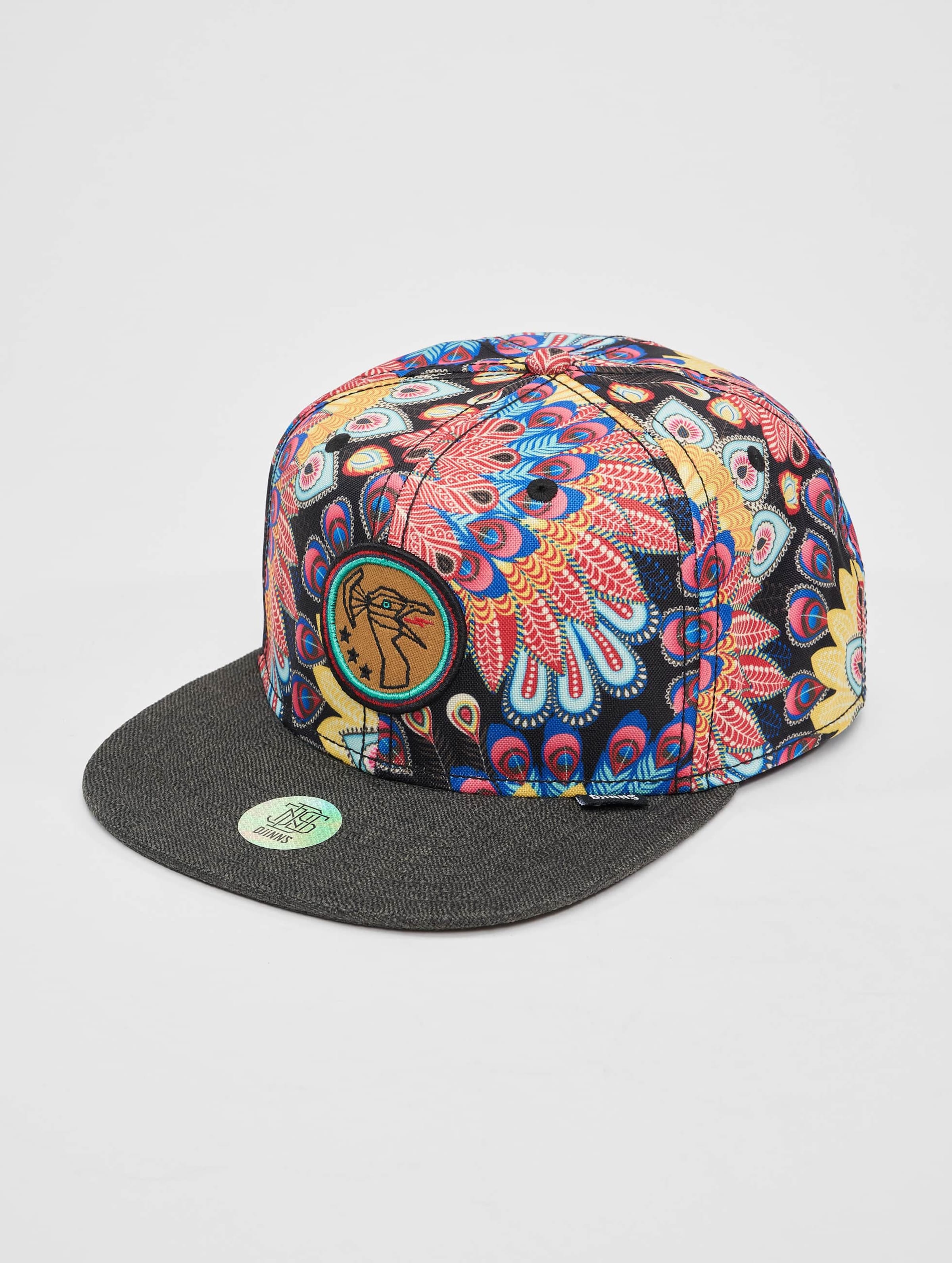 Djinns 6 Panel Peacock Linen Snapback Cap