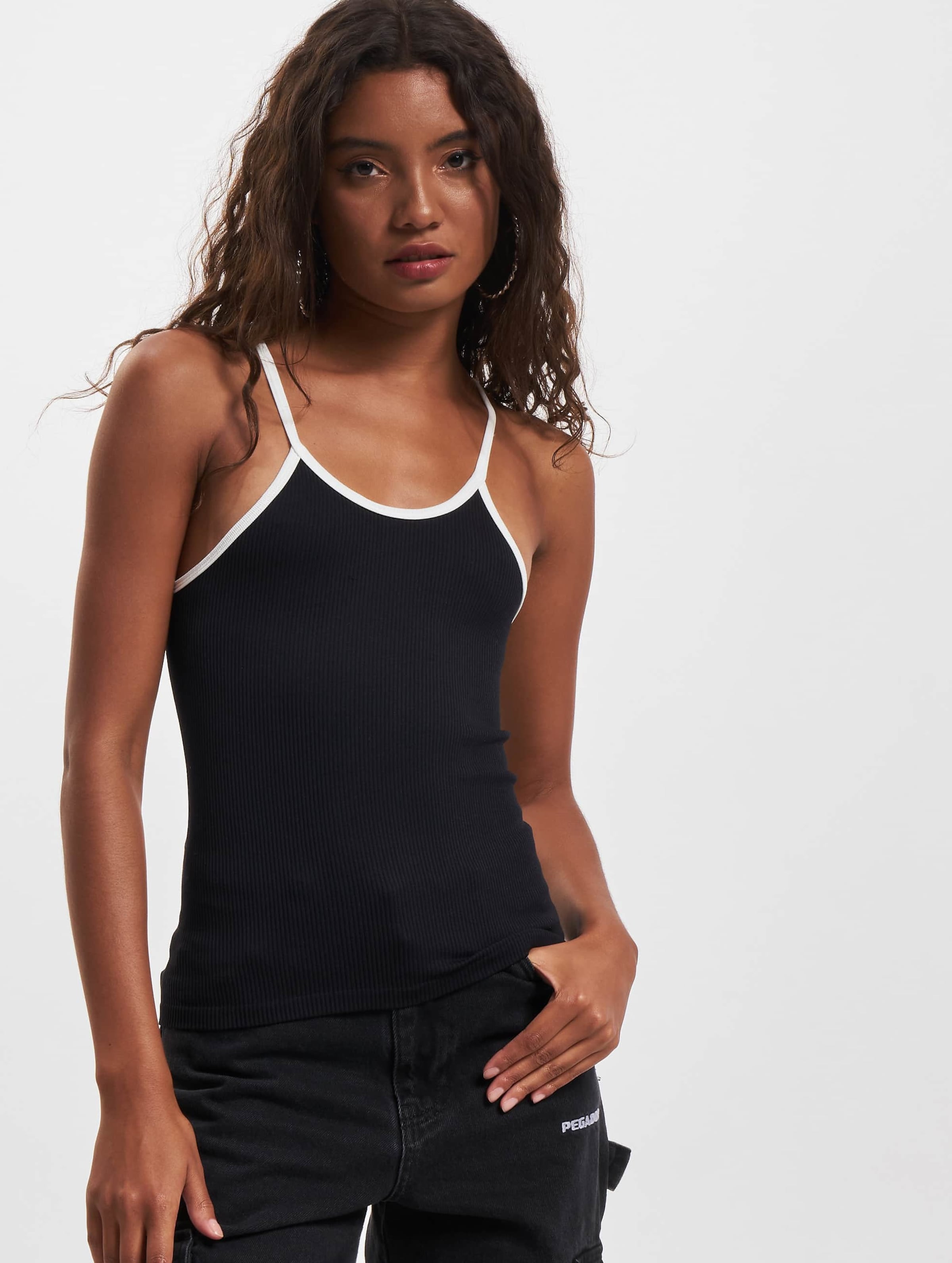 Only Onlgwen Rib Strap Contrast Pnt Top