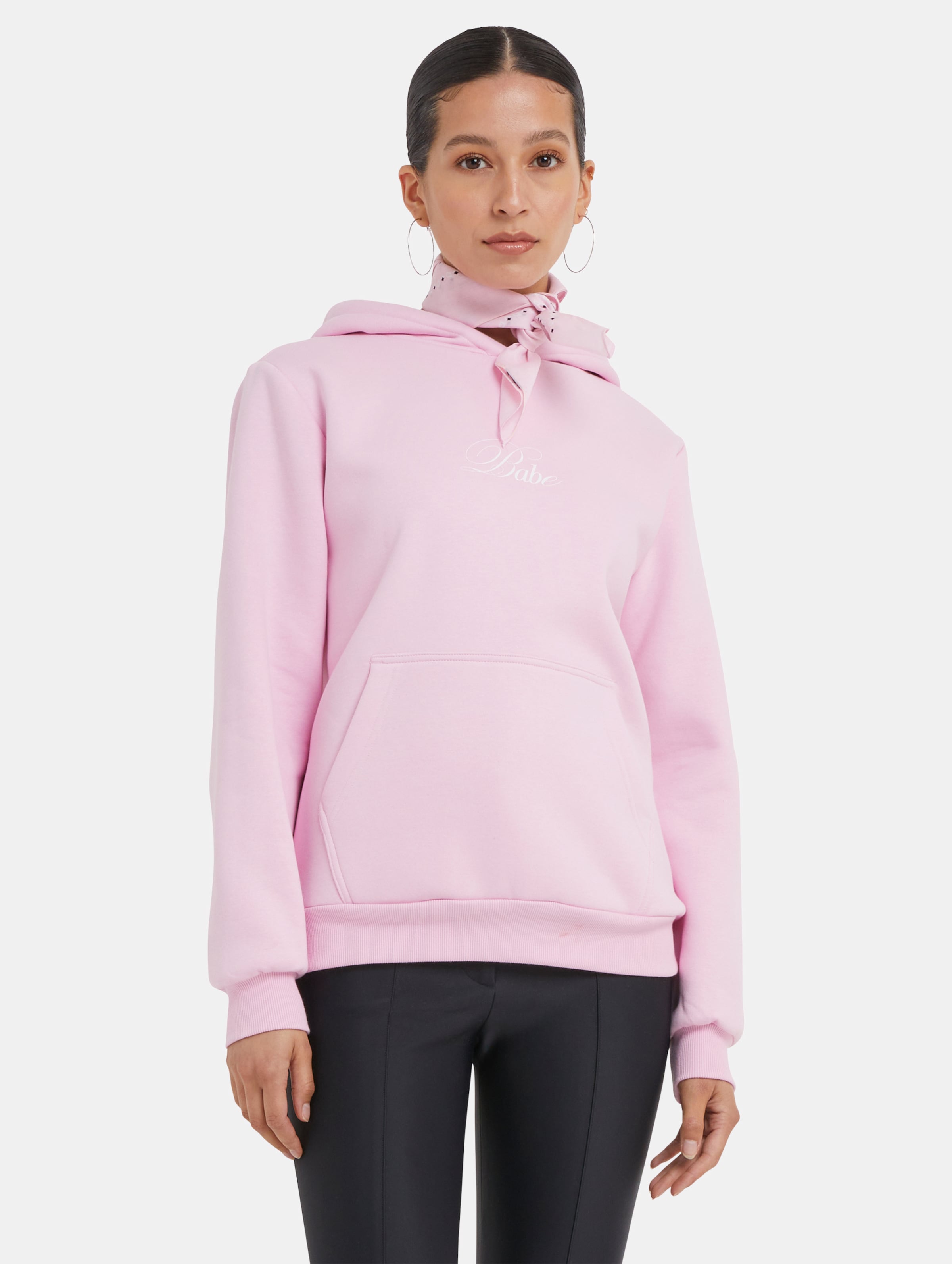 Miss Tee Babe Wording Ladies Fluffy Hoody