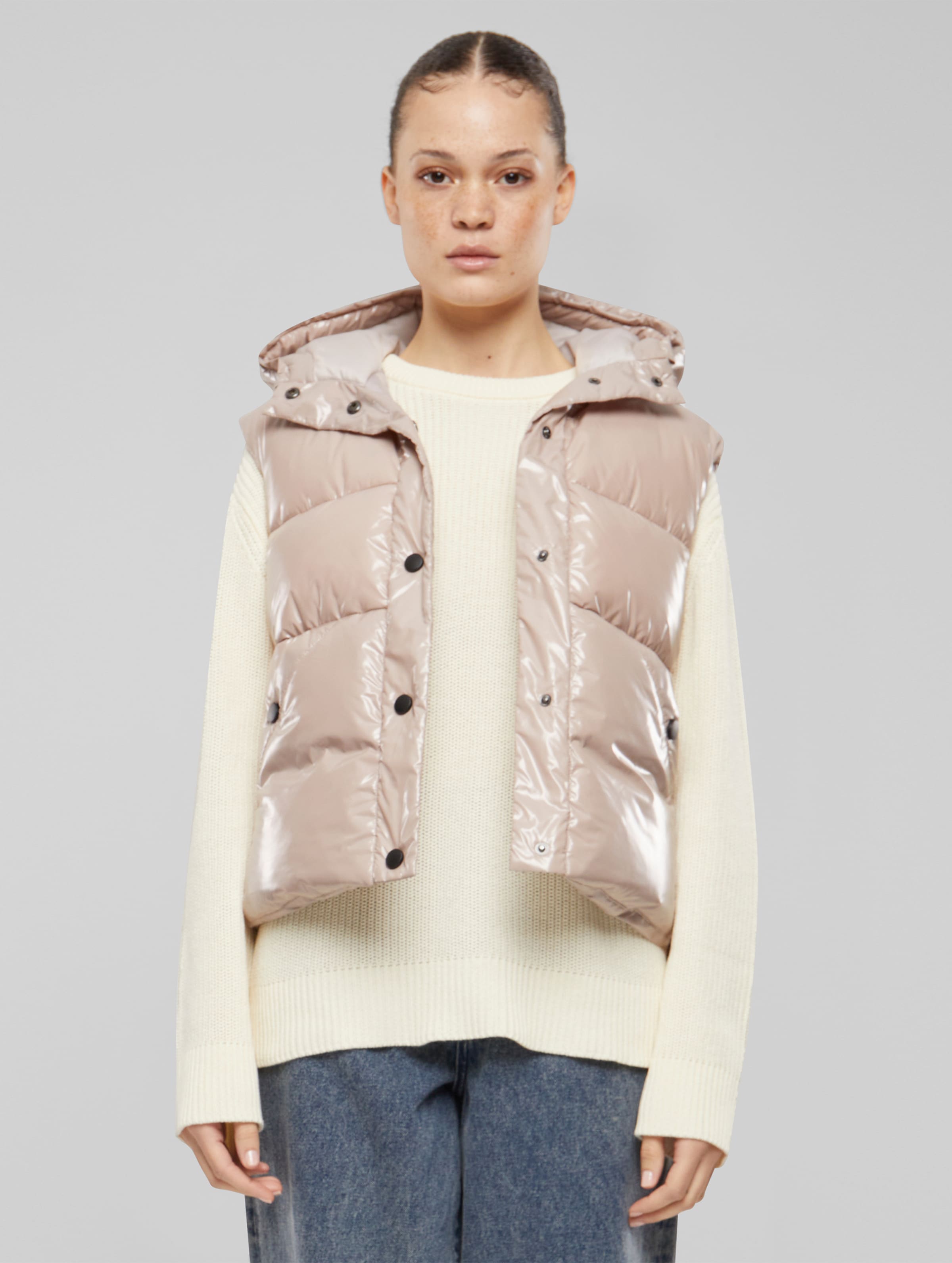 Urban Classics Ladies Recycled Shiny Puffer with Hood Weste