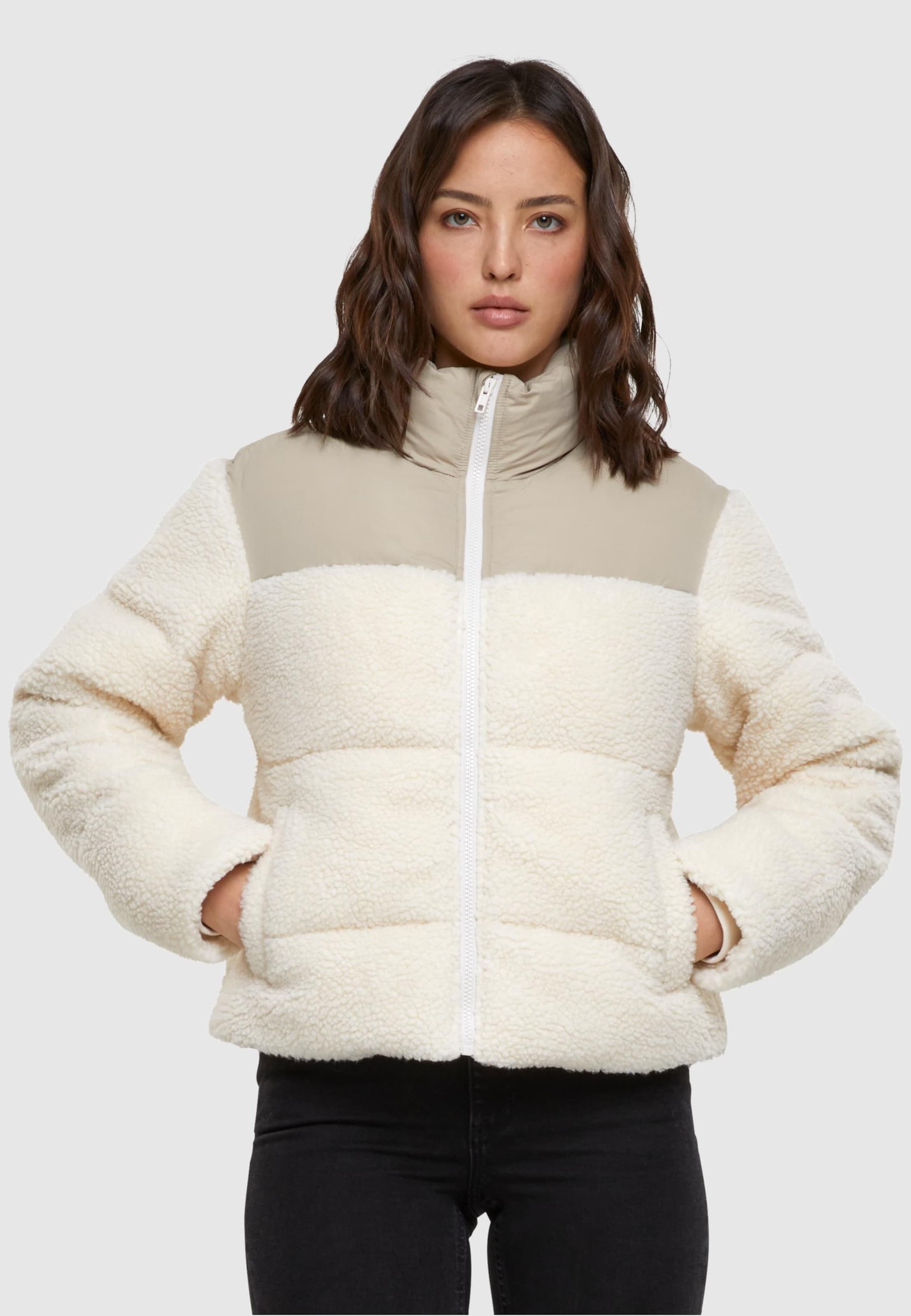 Urban Classics Ladies Short Sherpa Mix Puffer Jacket