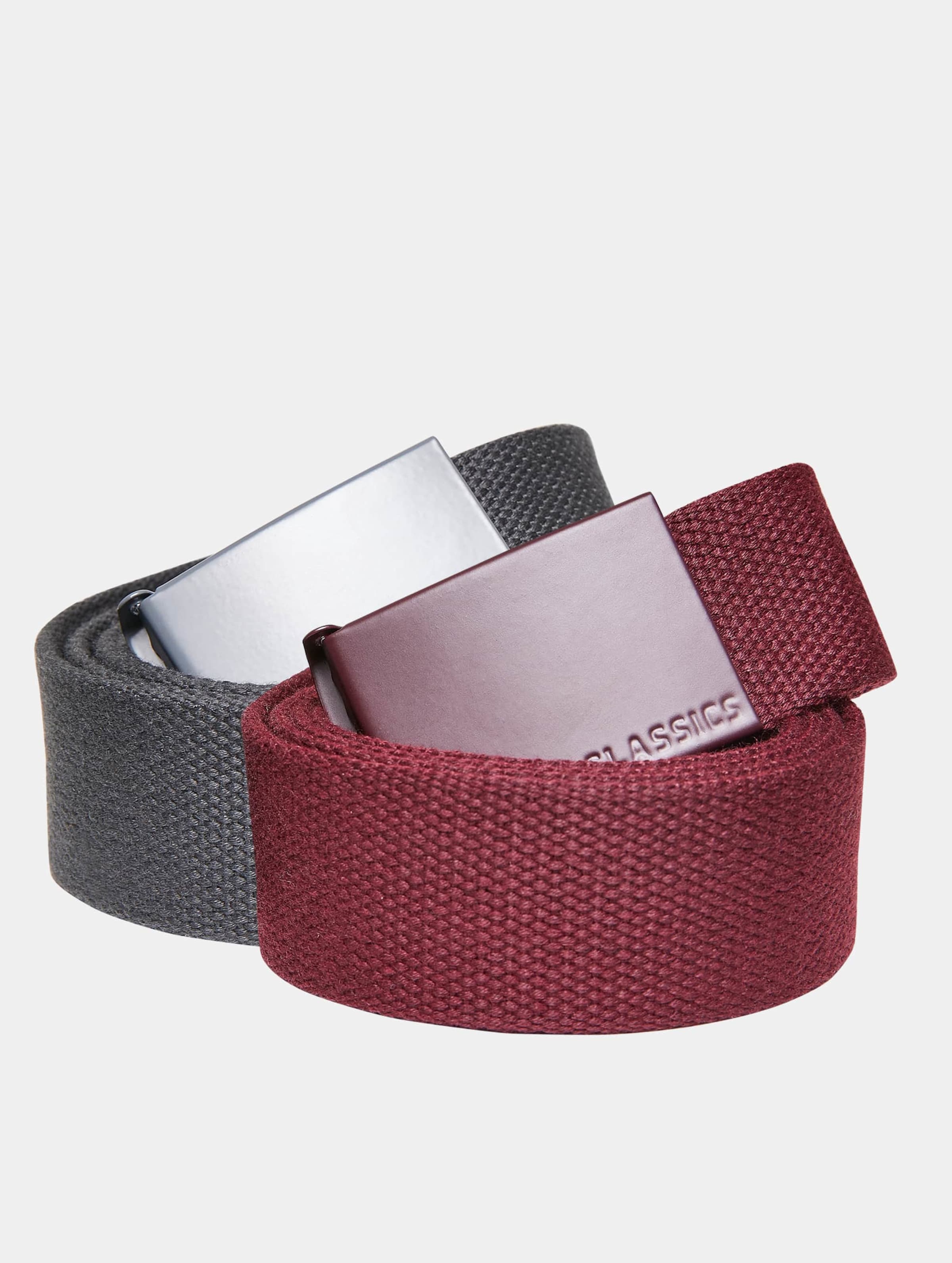 Urban Classics Colored Buckle Canvas Belt 2-Pack