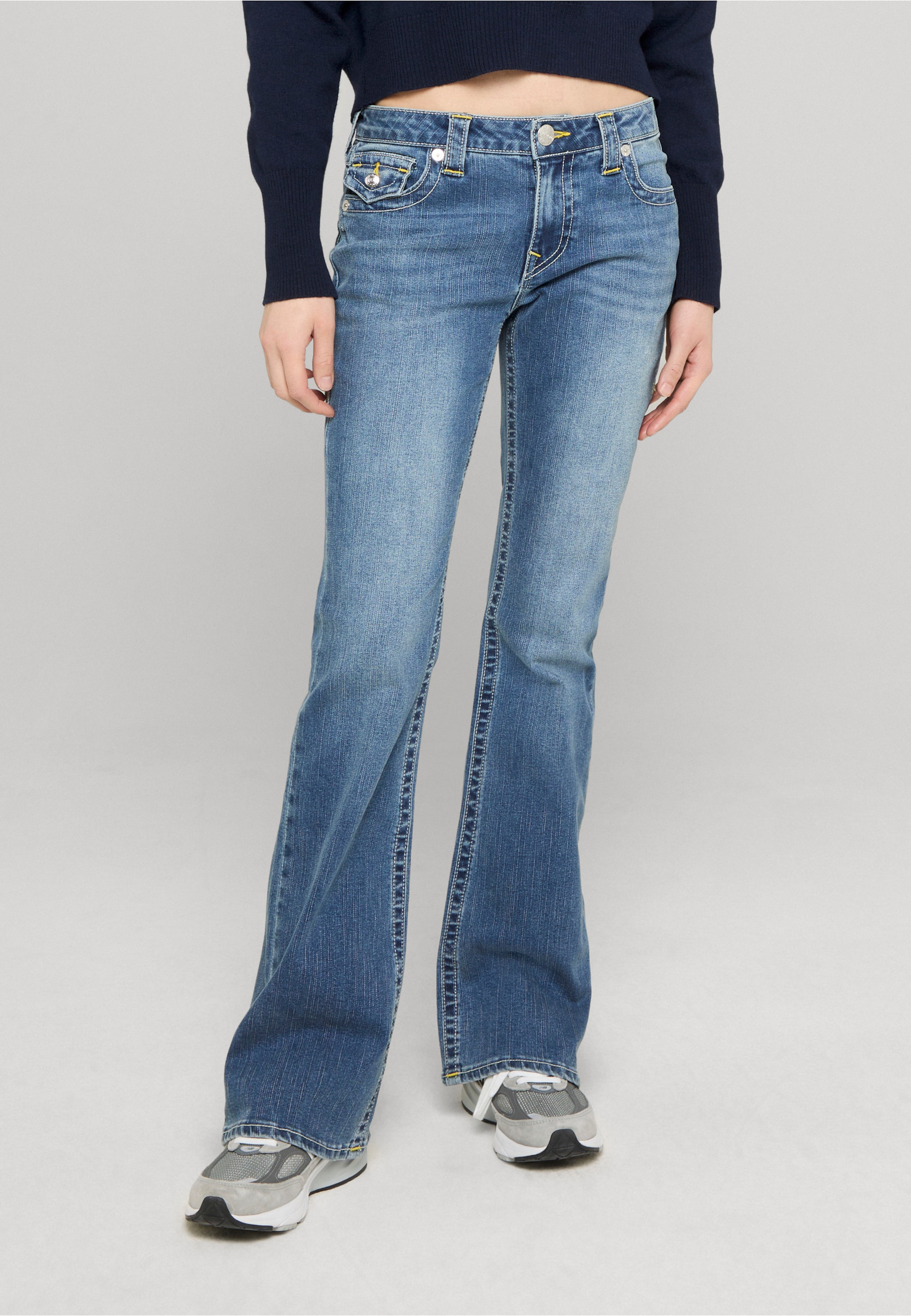 True Religion BECCA MID RISE BOOTCUT FLAP