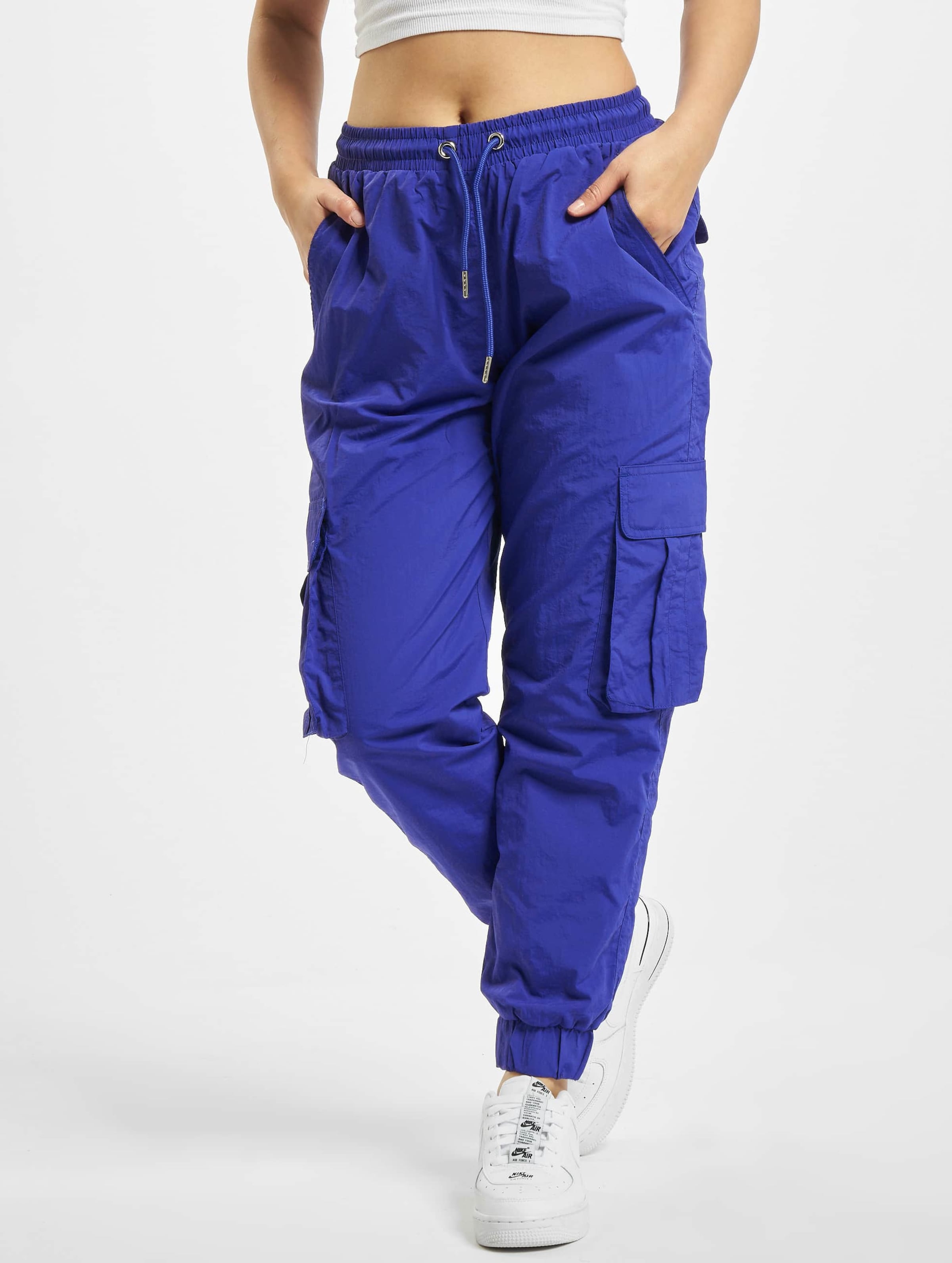 Urban Classics Ladies High Waist Crinkle Nylon Cargo Pants