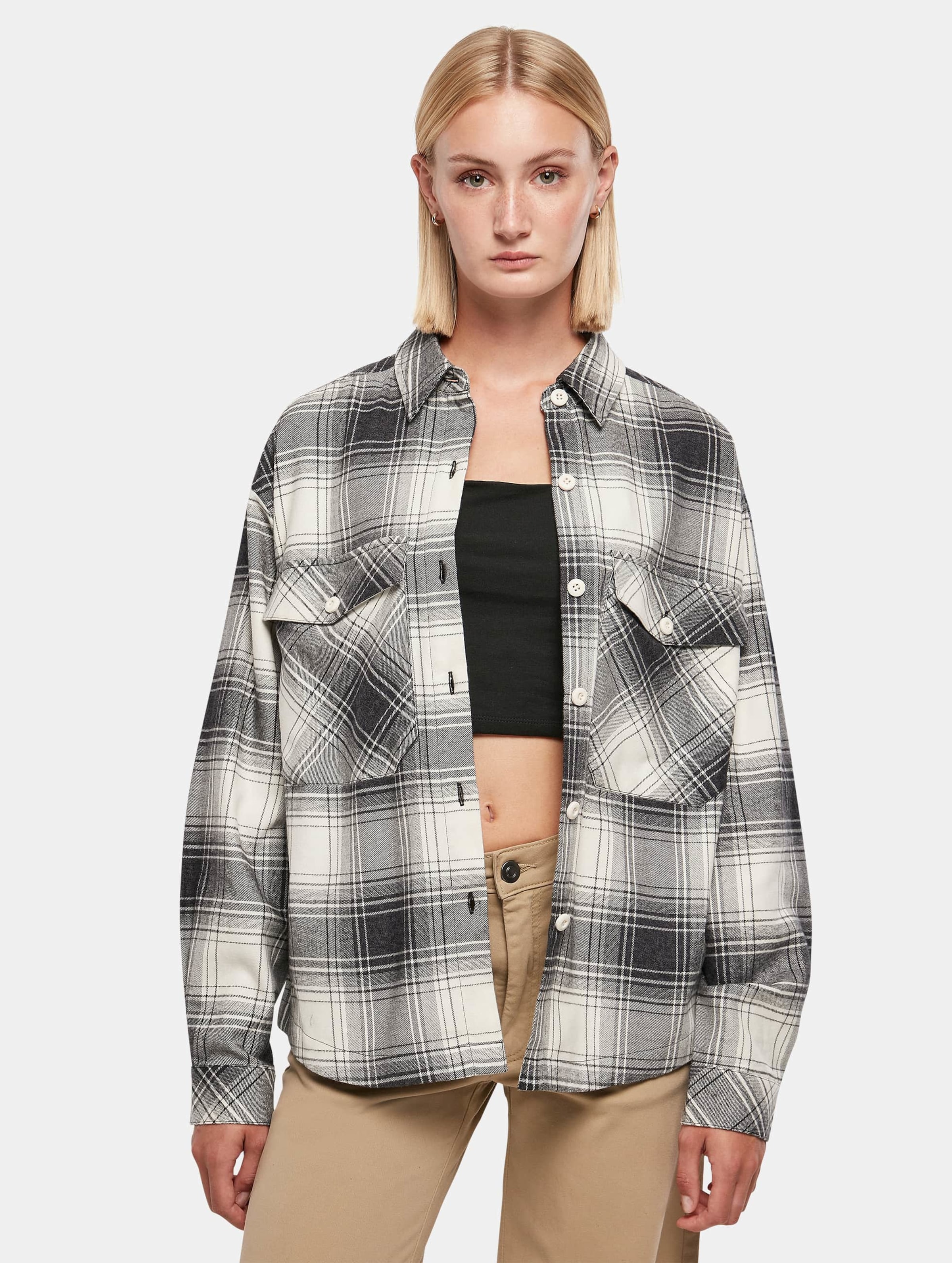 Urban Classics Ladies Oversized Check Shirt
