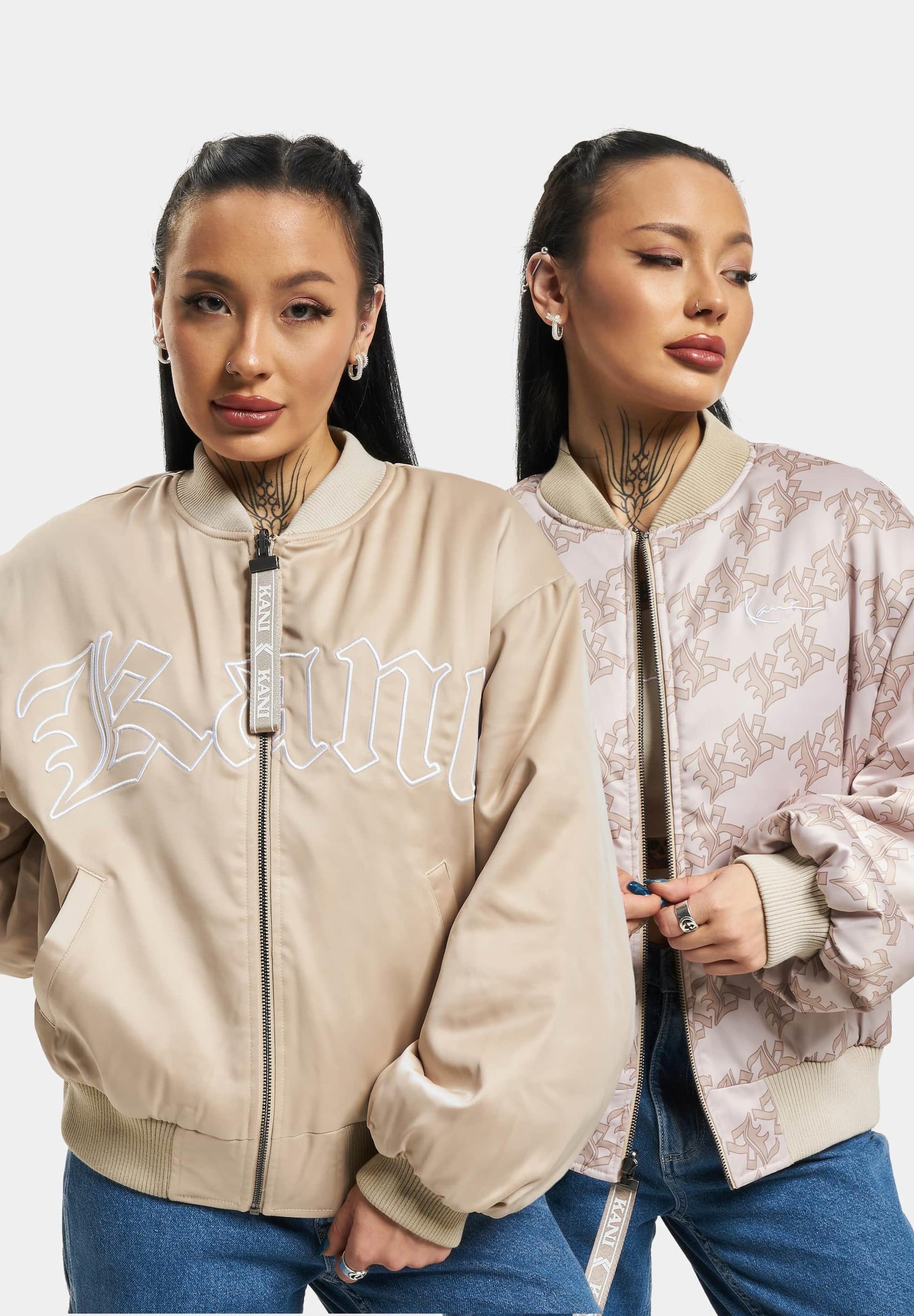 Karl Kani KW232-008-1 KK Woven Signature Reversible Satin Bomber Jacket