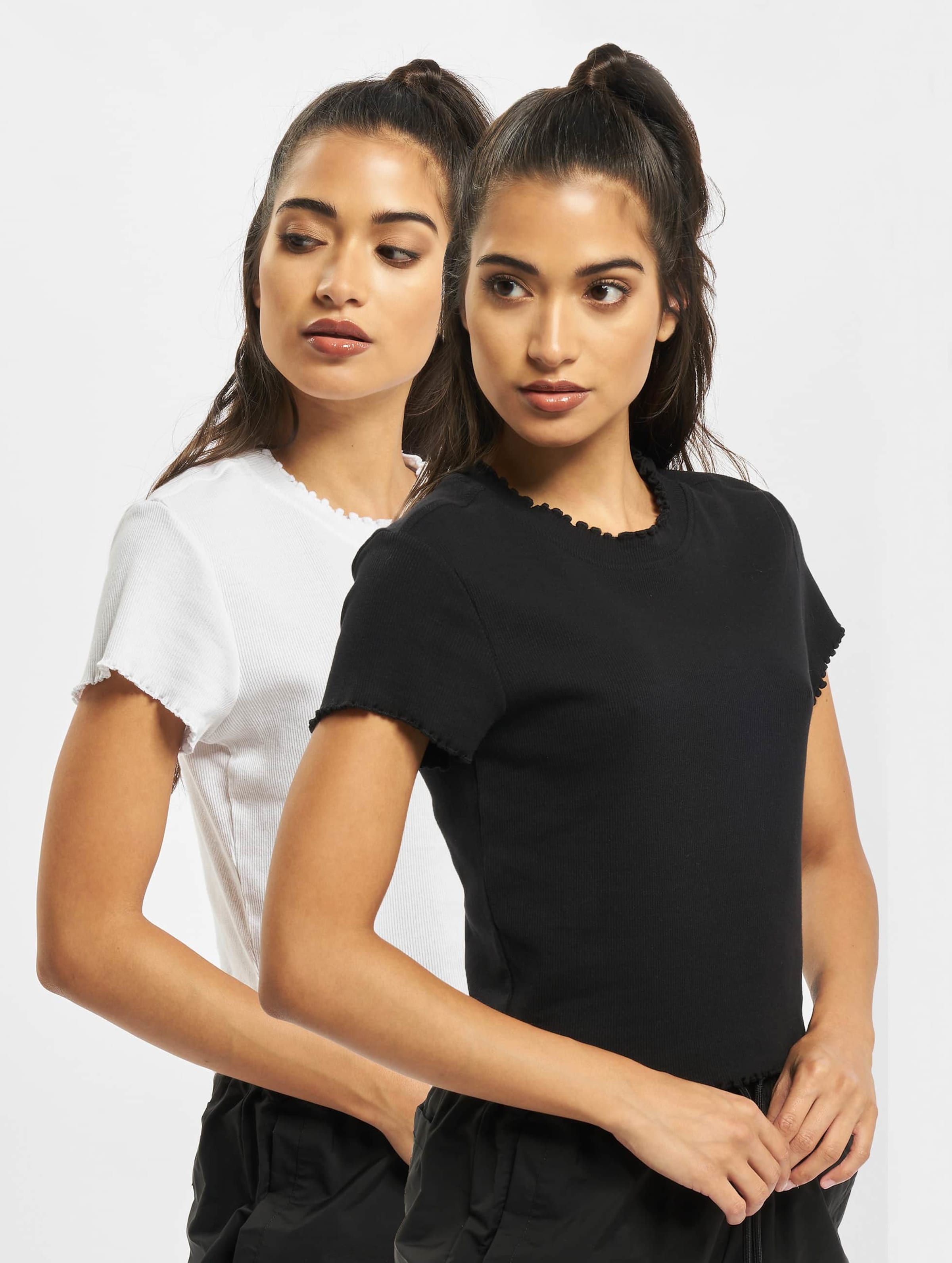 Urban Classics Ladies Cropped Rib Tee 2-Pack