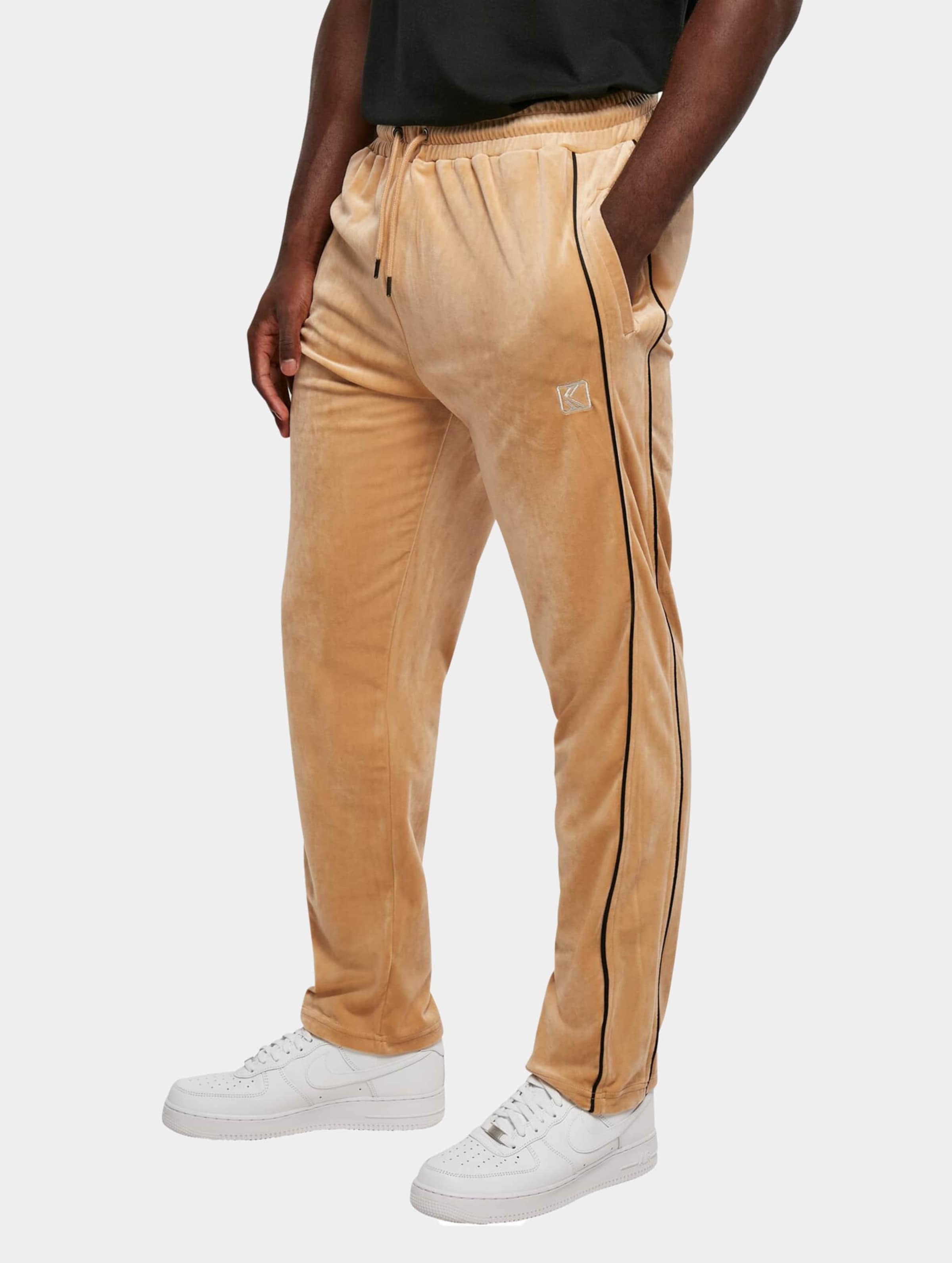 Karl Kani KM214-022-1 OG Straight Leg Velvet Pants sand