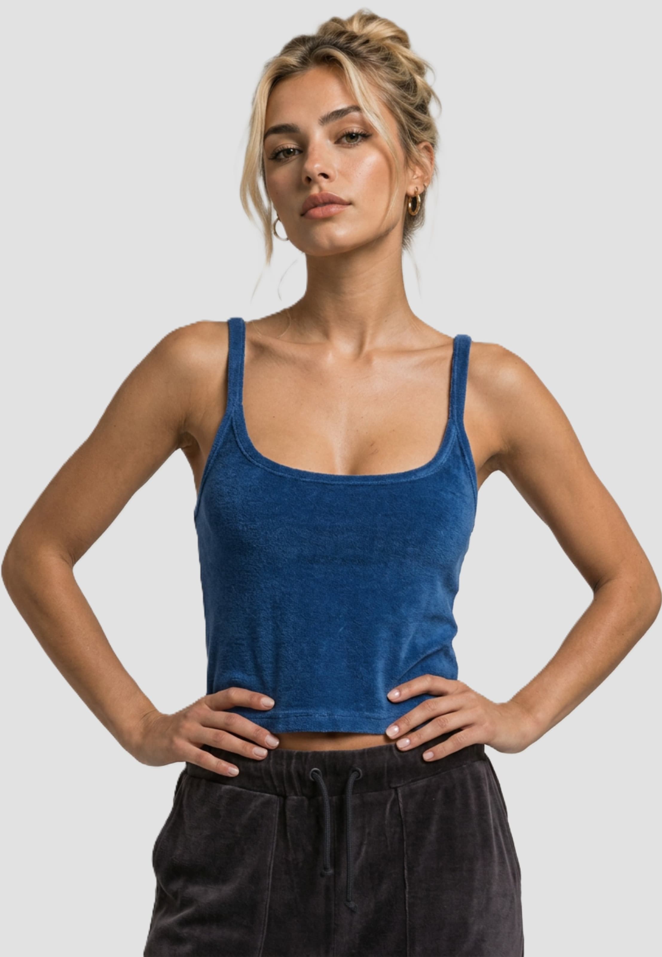 Urban Classics Ladies Short Velvet Top