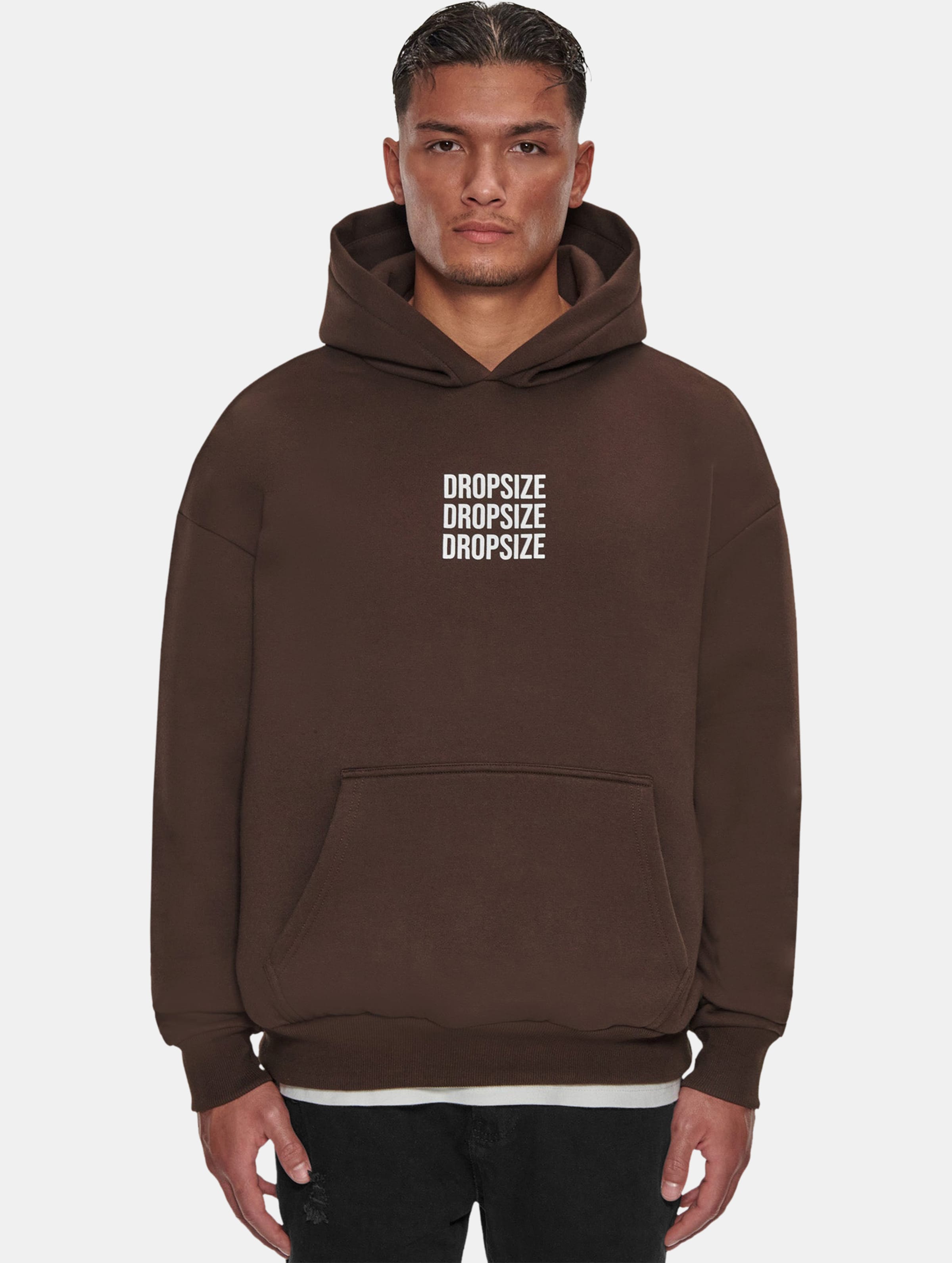 Dropsize Heavy Oversize Triple Logo Hoodie