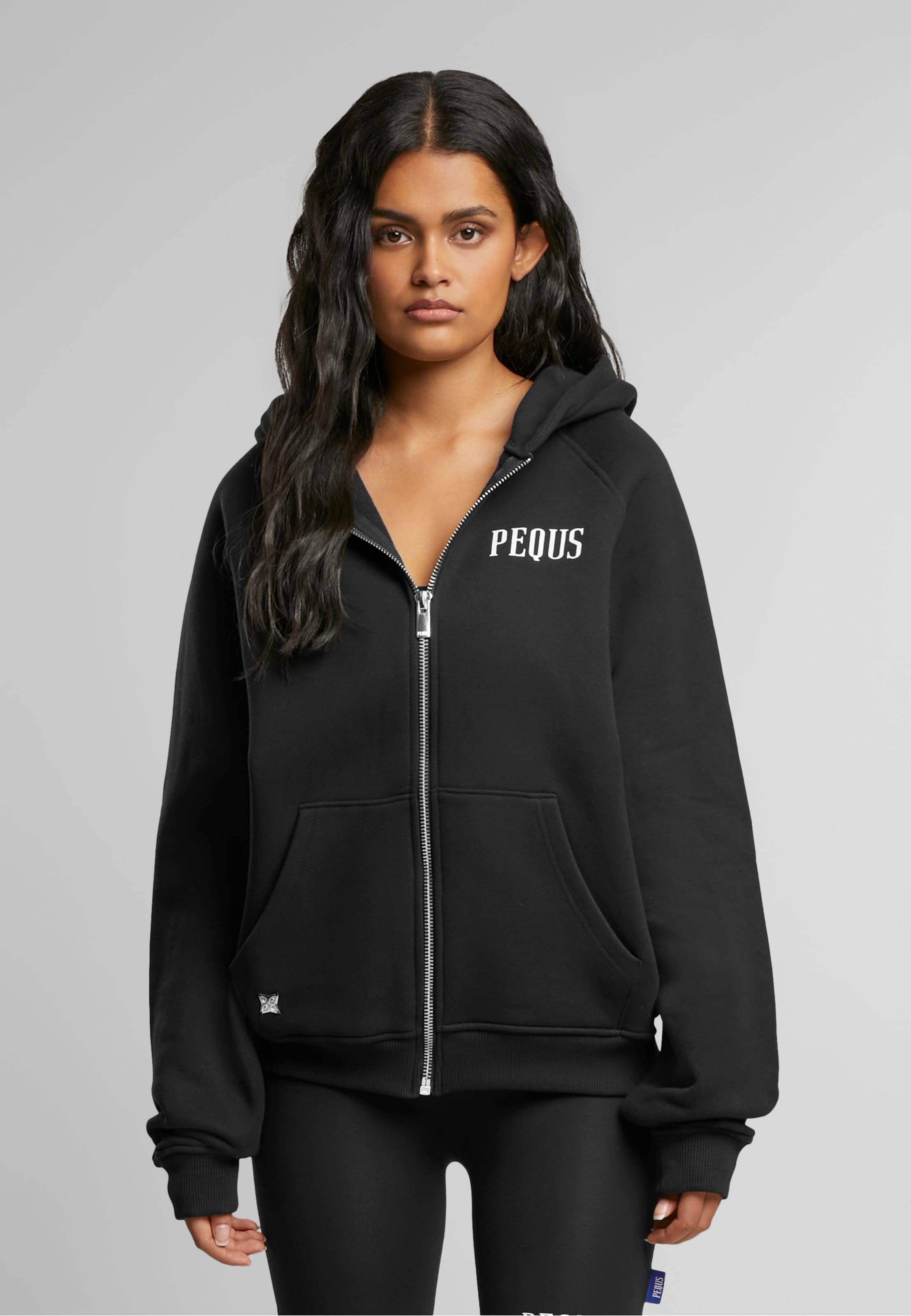 PEQUS Rhinestone Art Gallery Zip-Hoodie