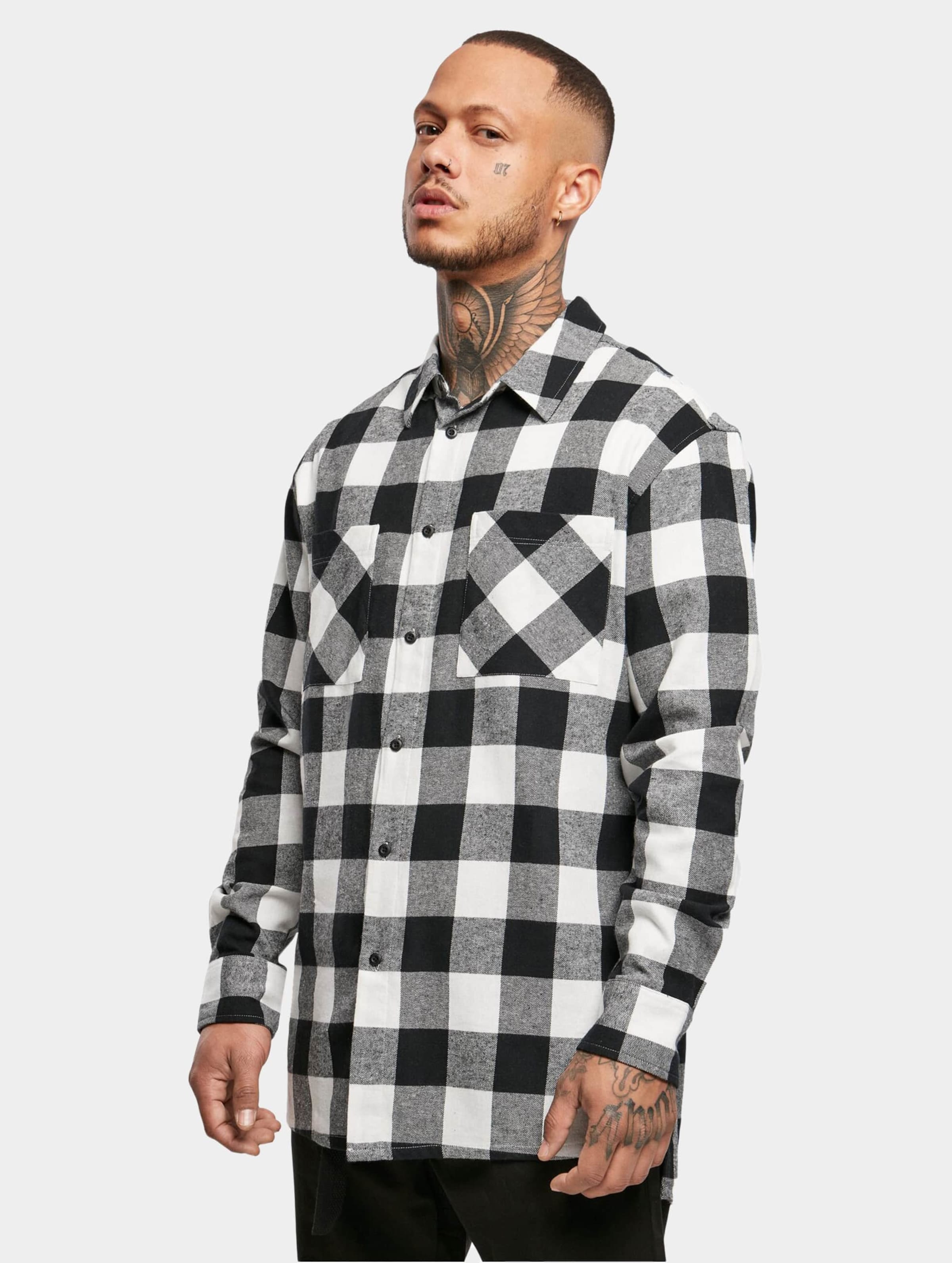 Urban Classics Long Oversized Checked Shirt