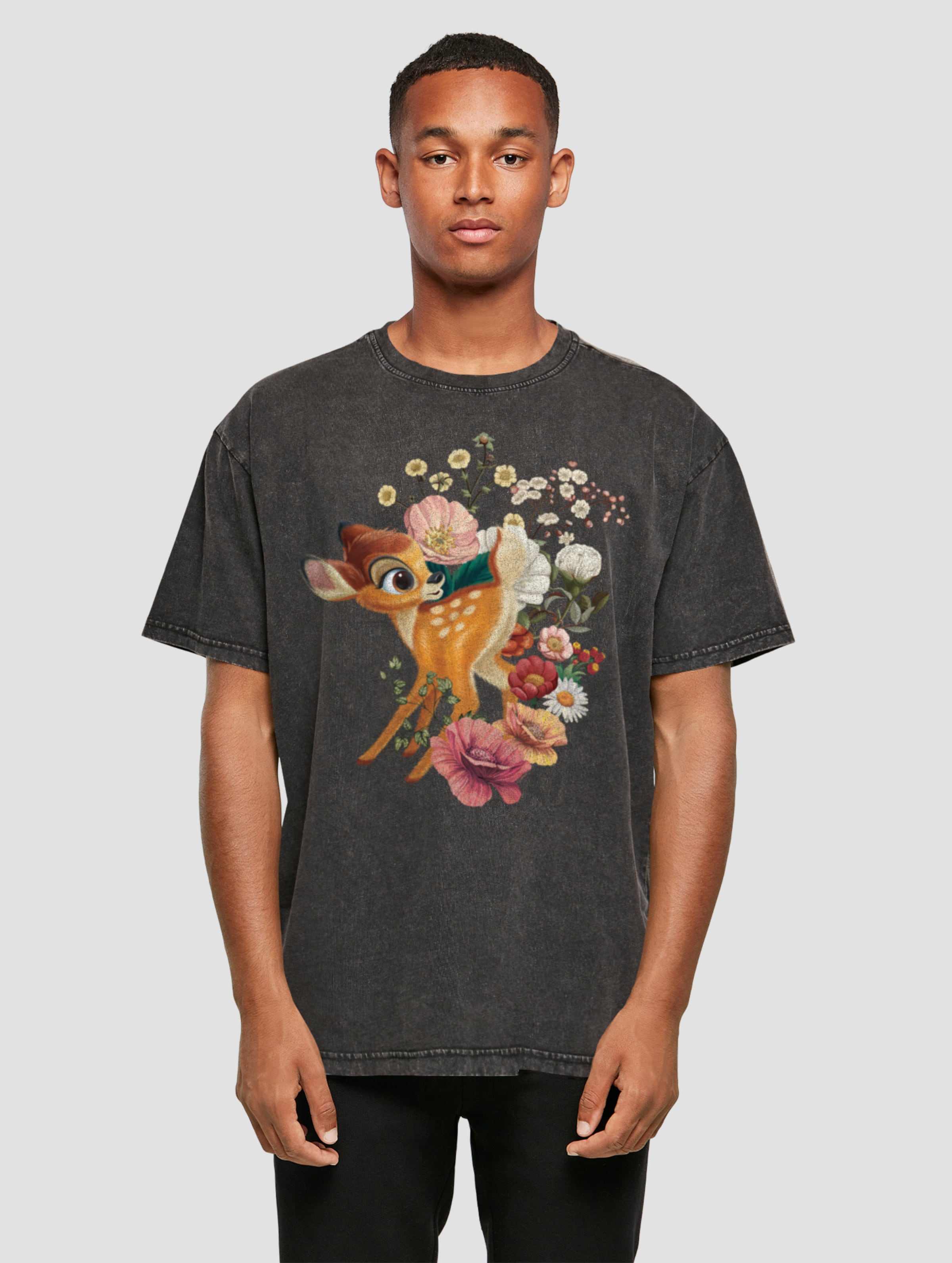 Absolute Cult Disney - Bambi Meadow Acid Washed Oversize Tee