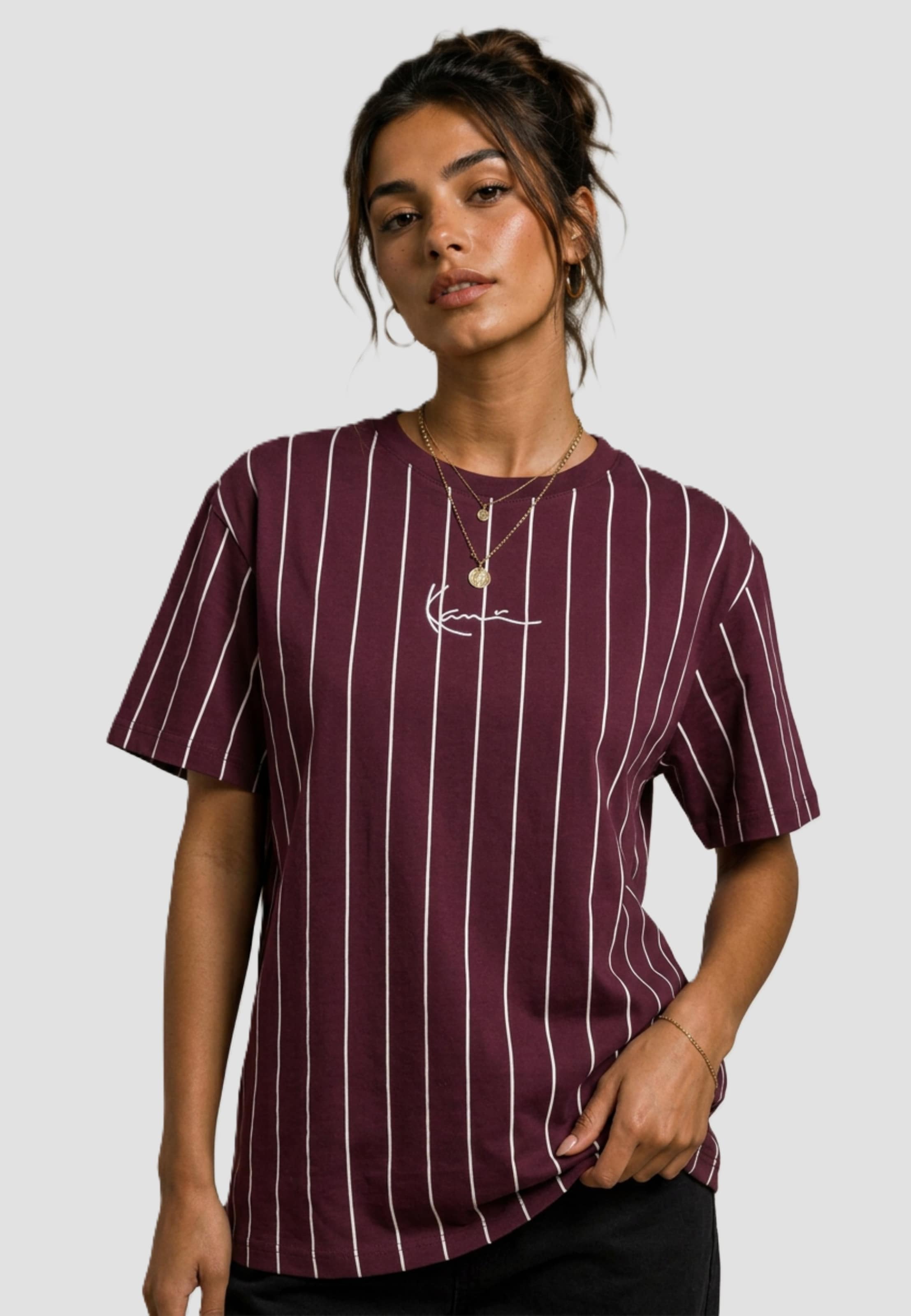 Karl Kani Small Signature Essential Pinstripe OS Tee