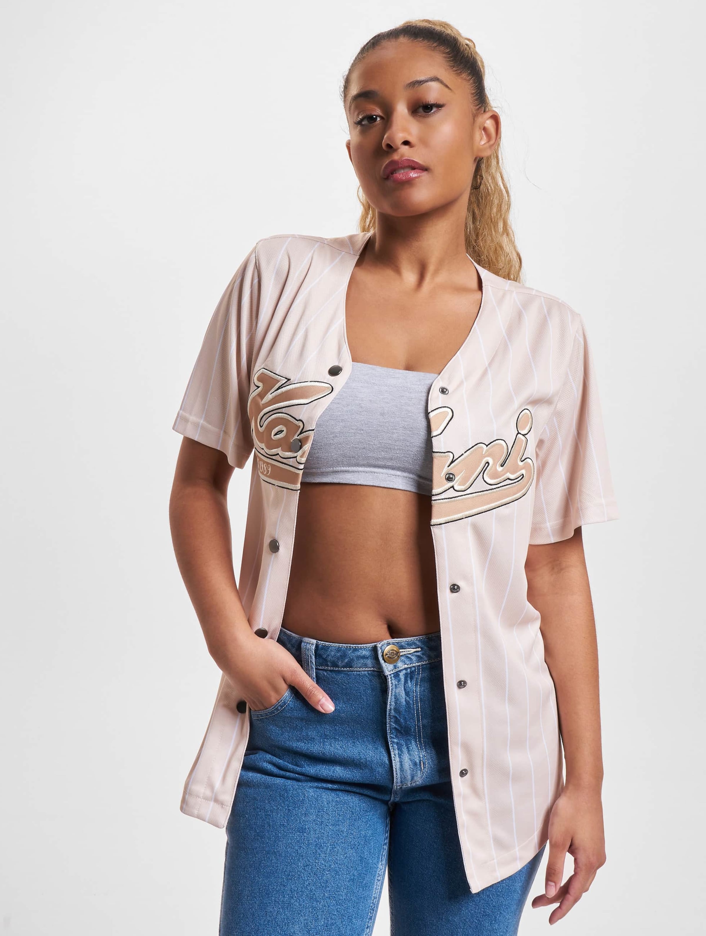 Karl Kani Varsity Pinstripe Baseball Shirt