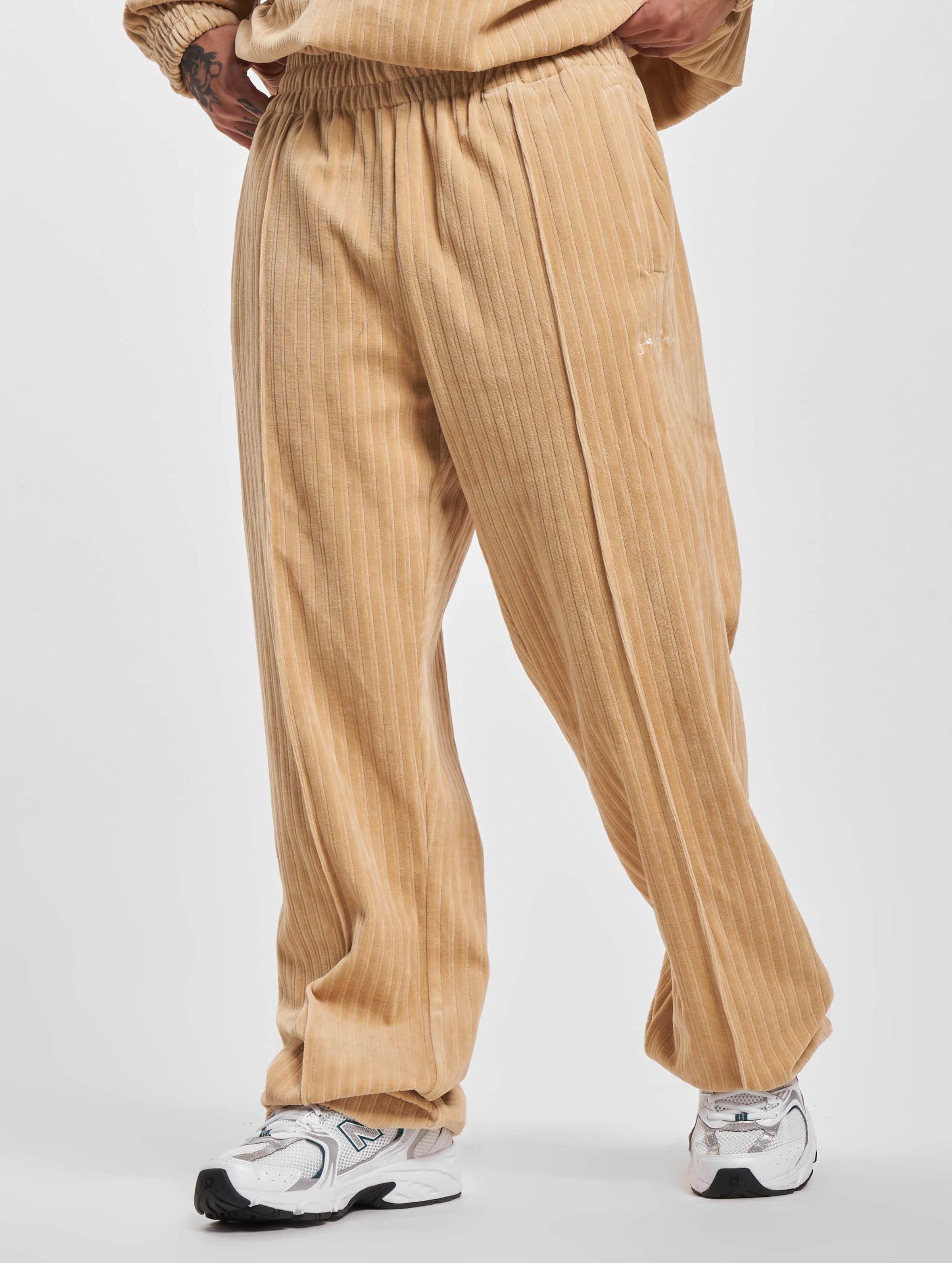 Sean John JM233-007-1 SJ Script Logo Striped Velours Trackpants