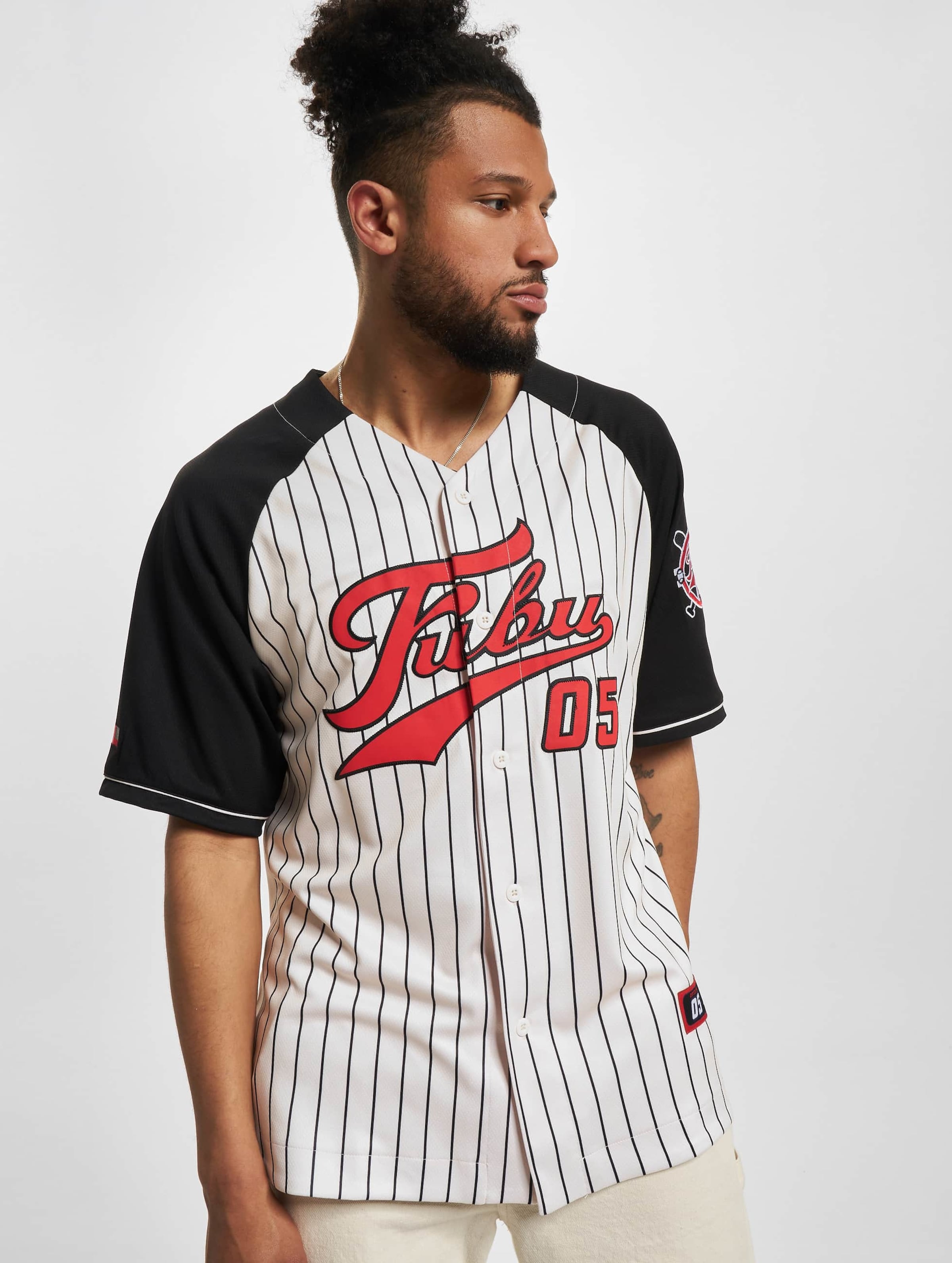 FM231-008-1 FUBU Varsity Pinstriped Baseball Jersey