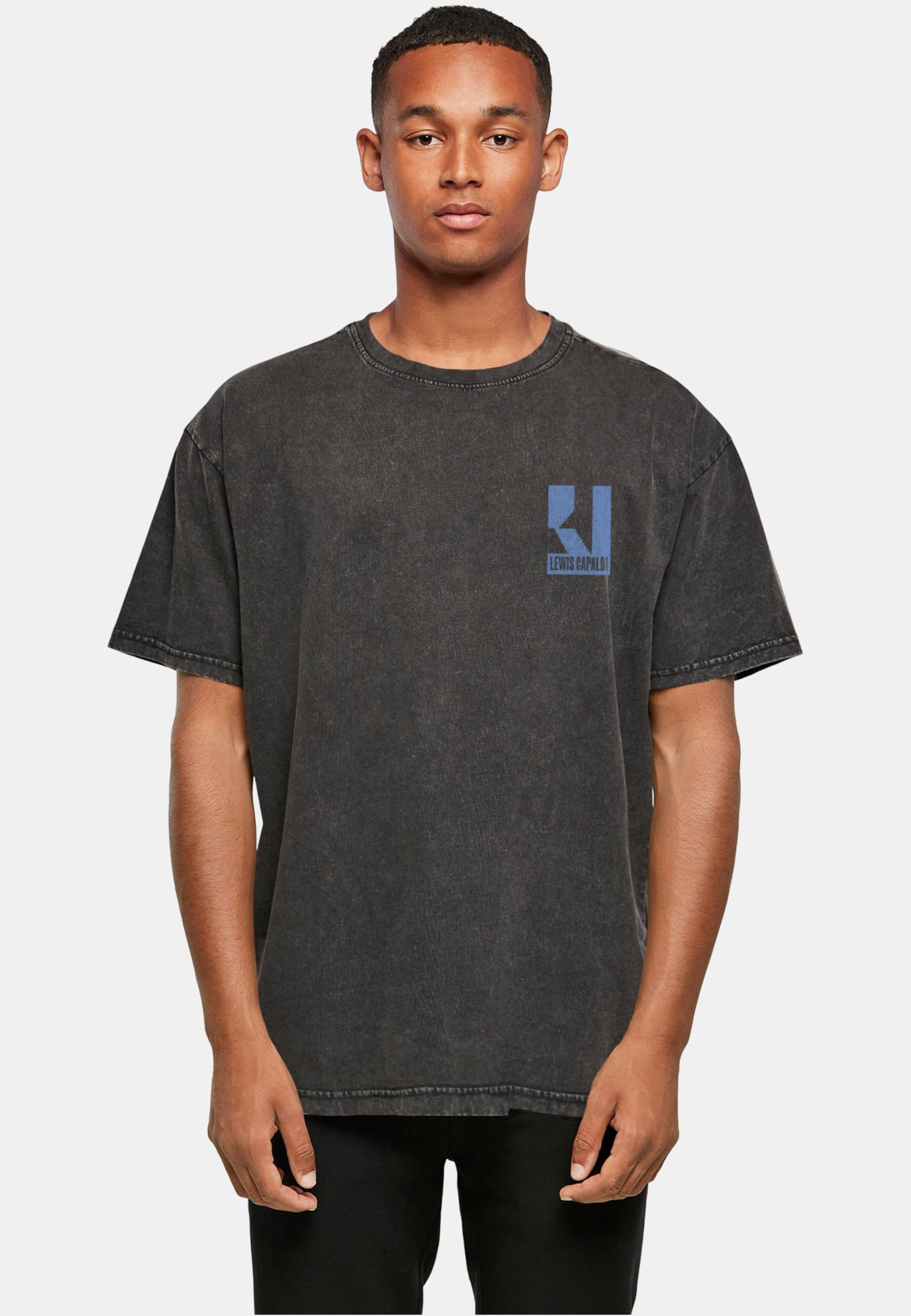 Merchcode Lewis Capaldi - Tour grabsheet 3 Acid Washed Oversize Tee