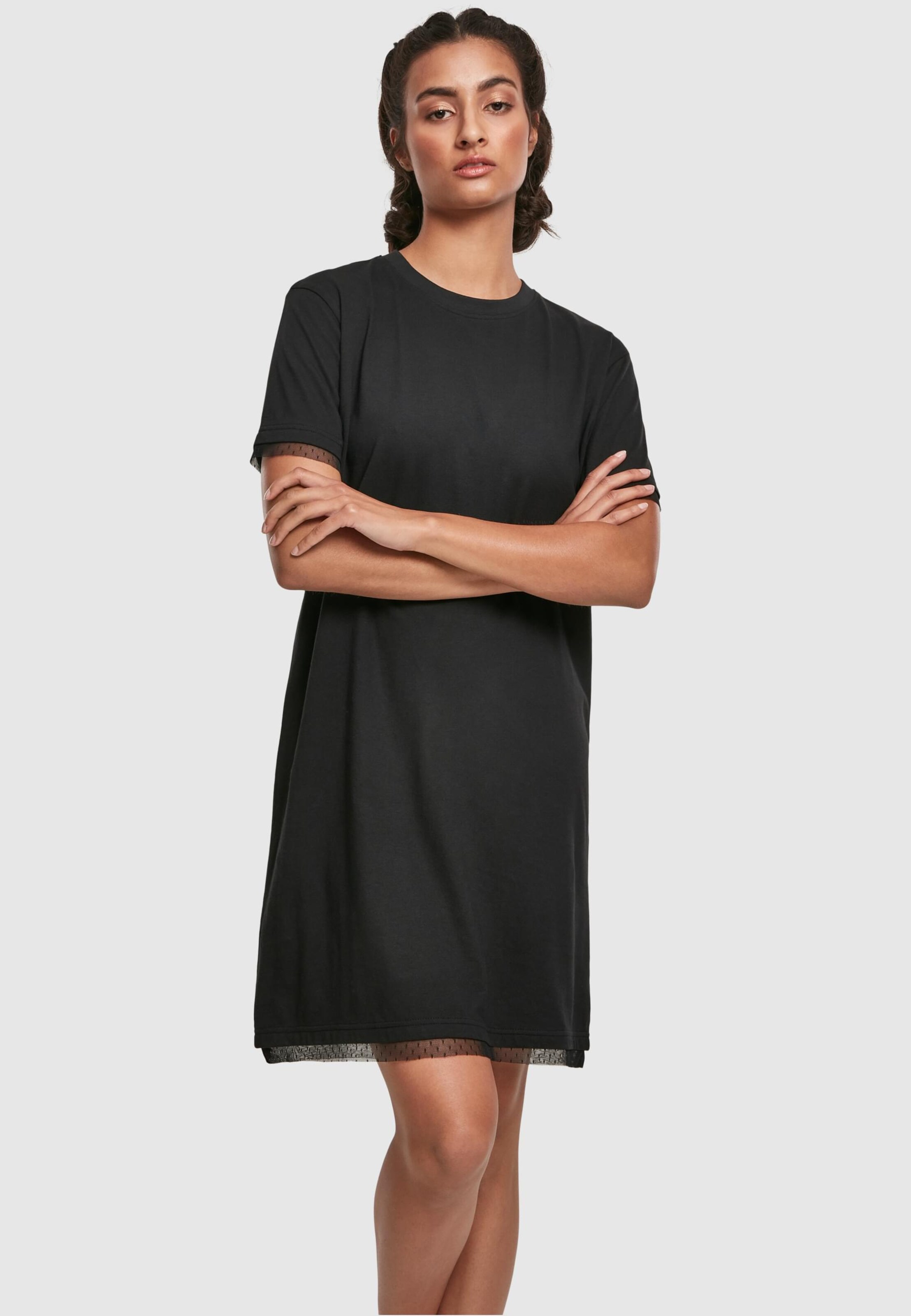 Urban Classics Ladies Boxy Lace Hem Tee Dress