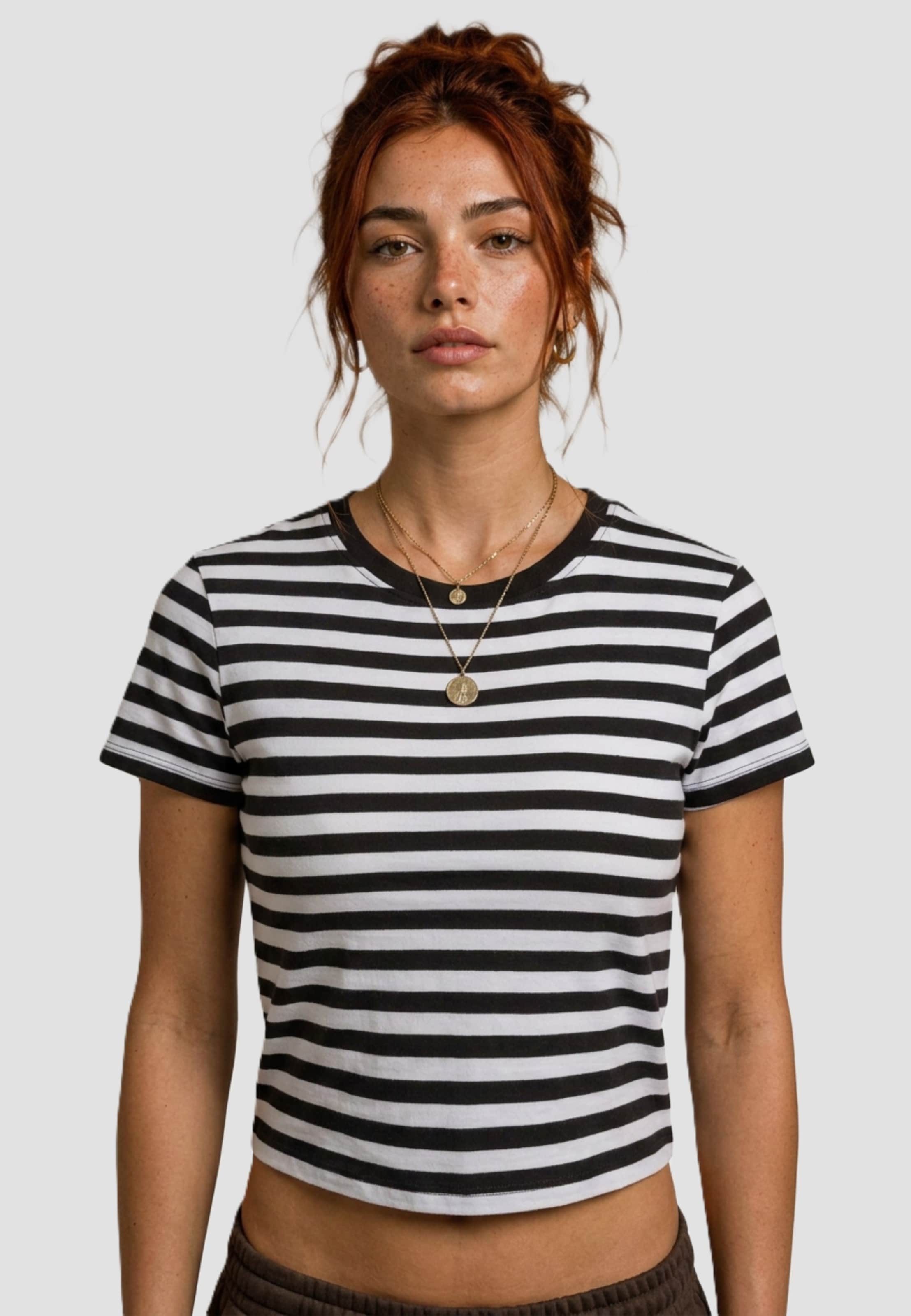 Urban Classics Ladies Short Striped Tee