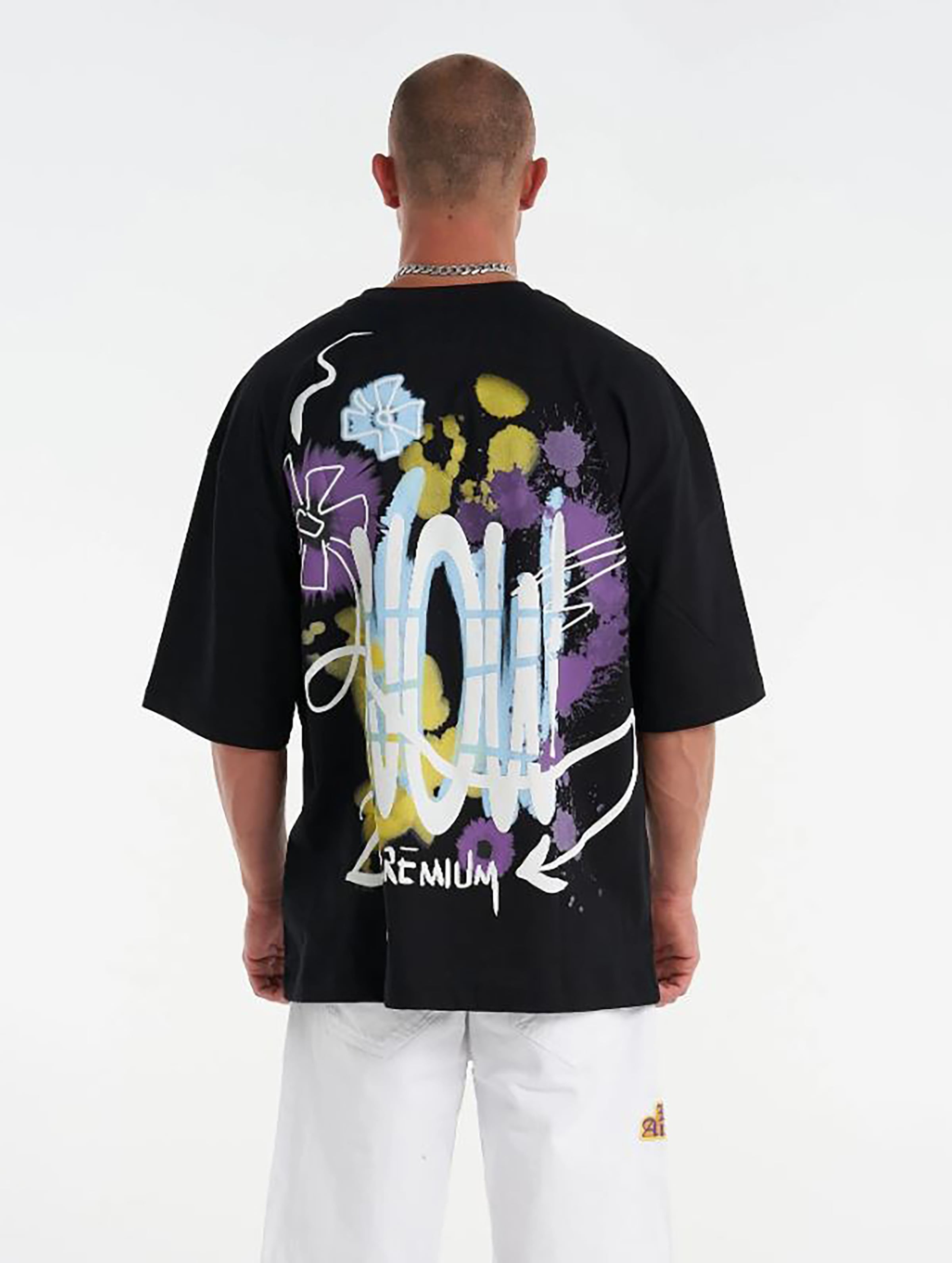 2Y Premium Flower Splash Oversized T-Shirt