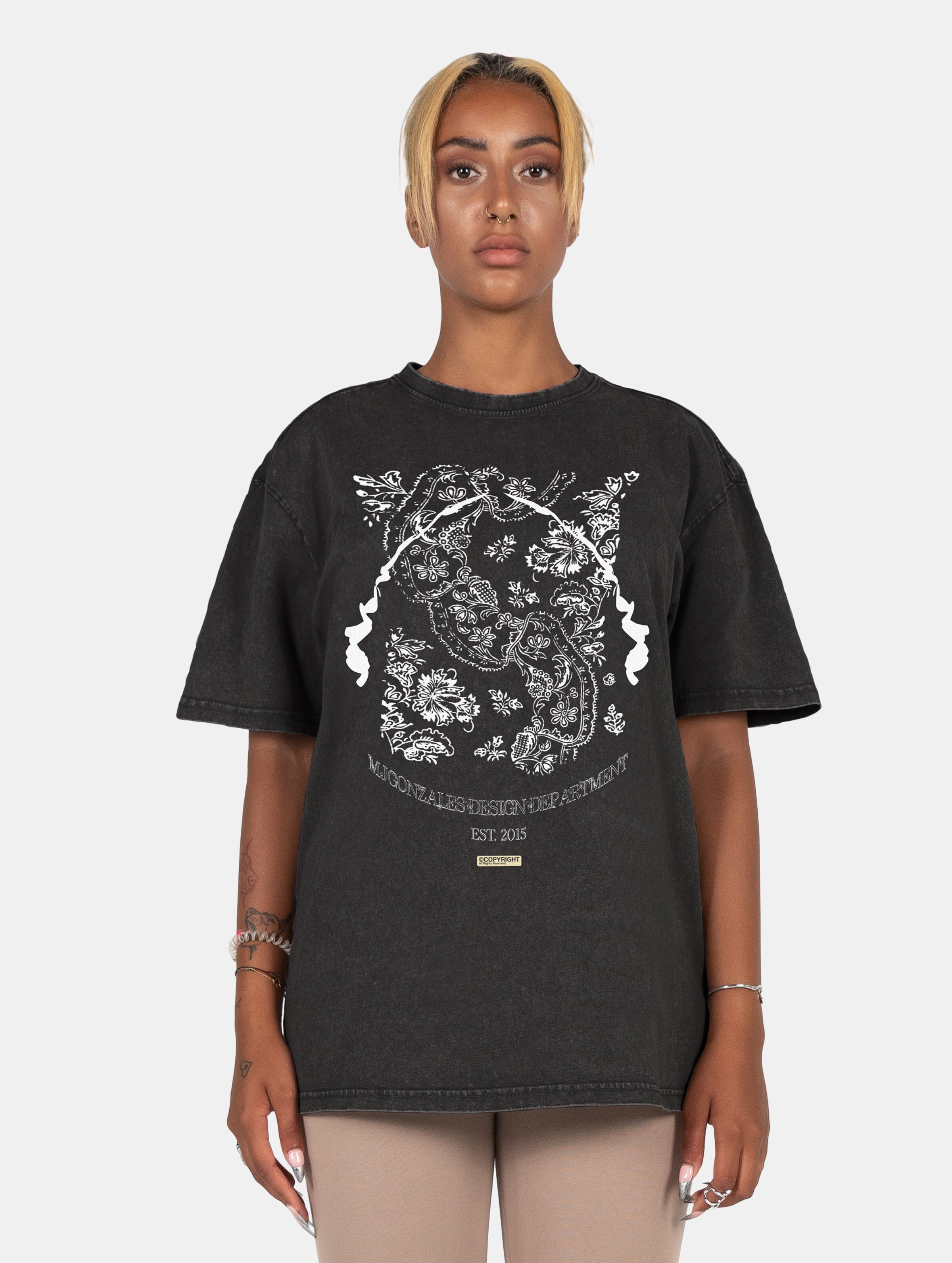 MJ Gonzales Ladies Paisley x Acid Washed Heavy Oversize Tee