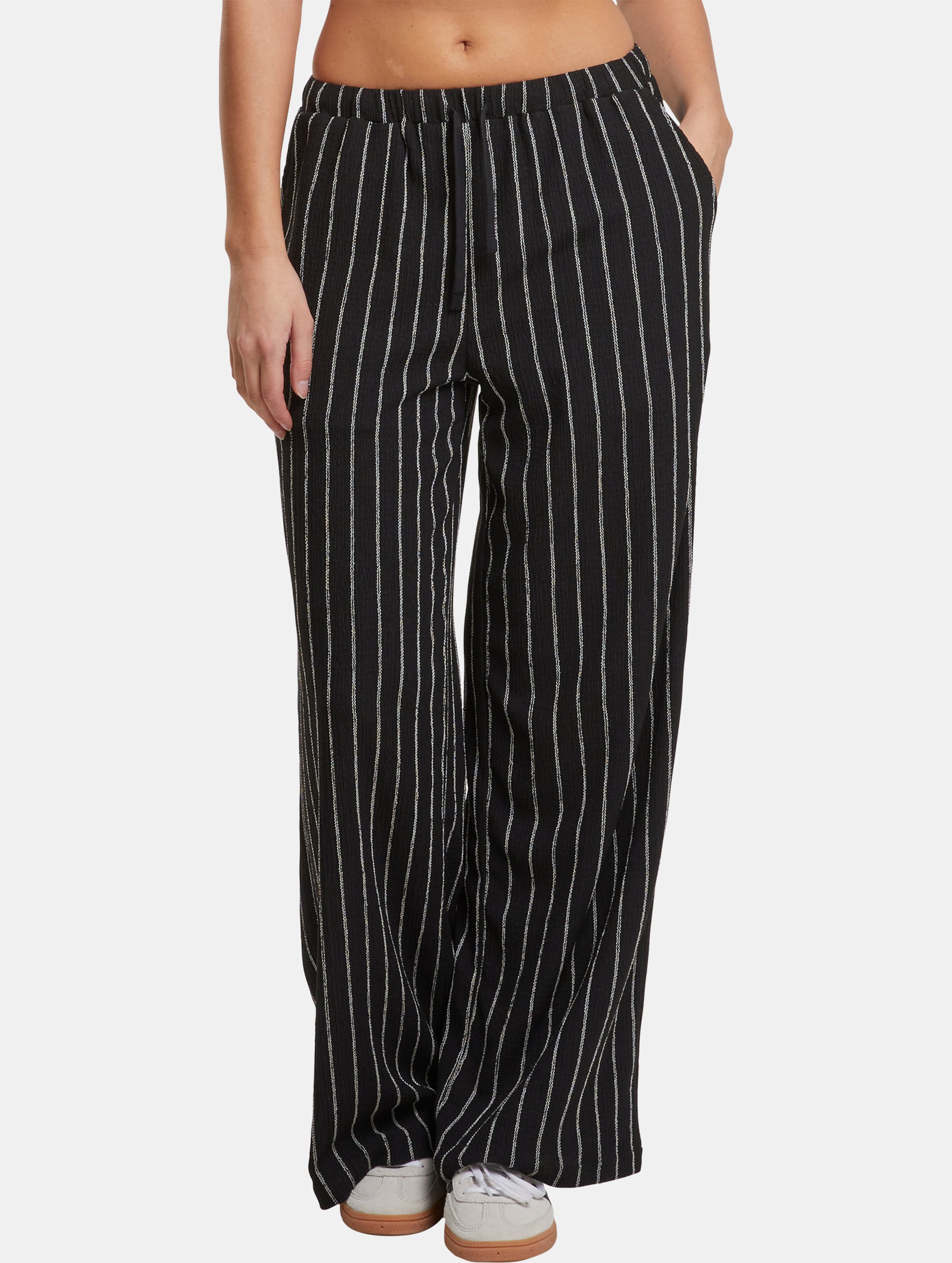 Urban Classics Ladies Structured Striped Relaxed Fit Pants