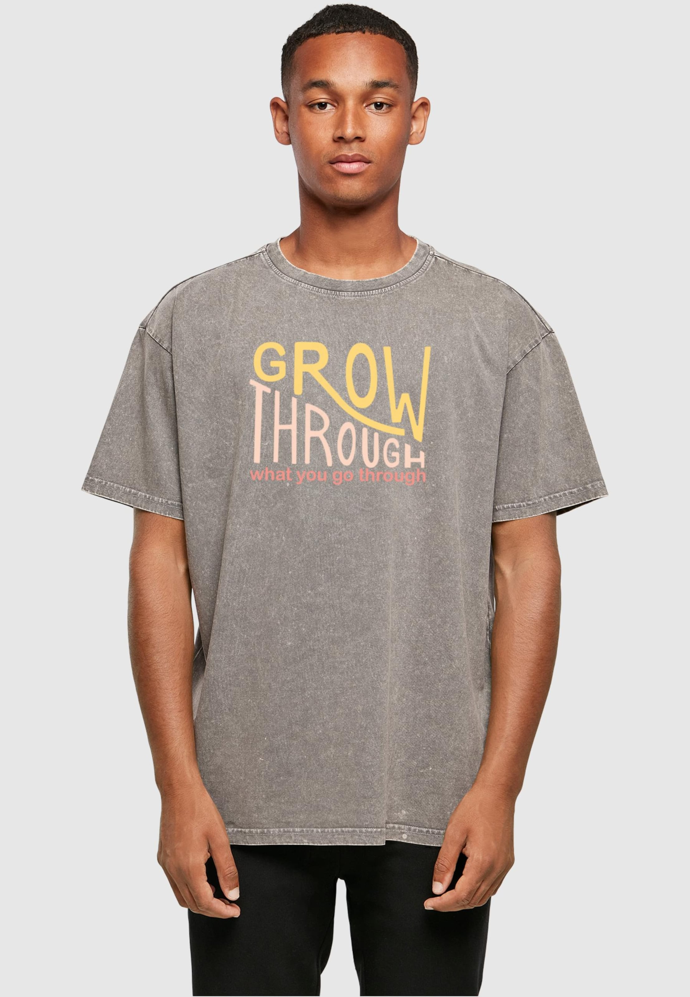 Merchcode Spring - Grow through 2 Acid Washed Heavy Oversized Tee
