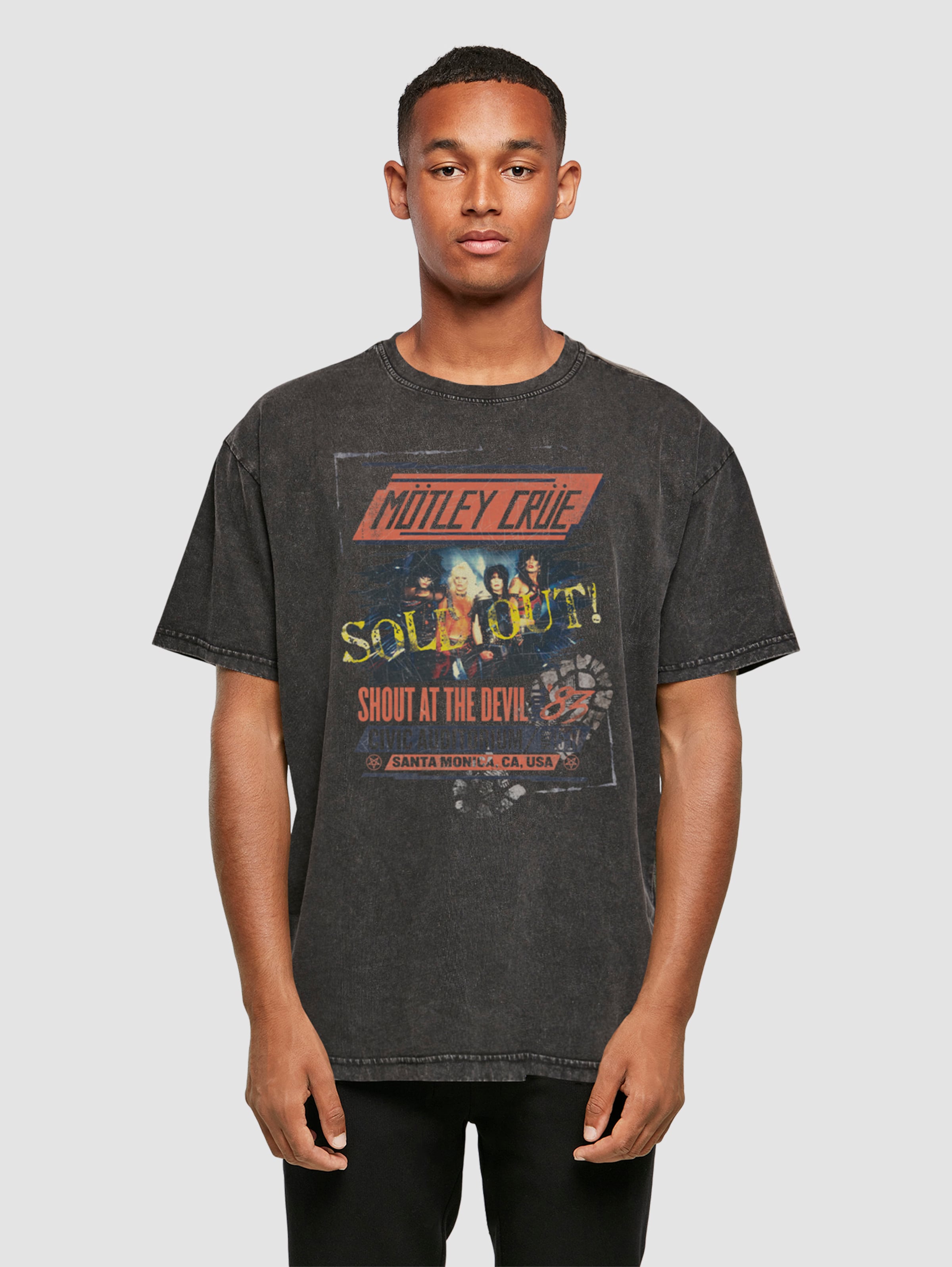 Merchcode Motley Crue - SATD Tour Acid Washed Heavy Oversize Tee