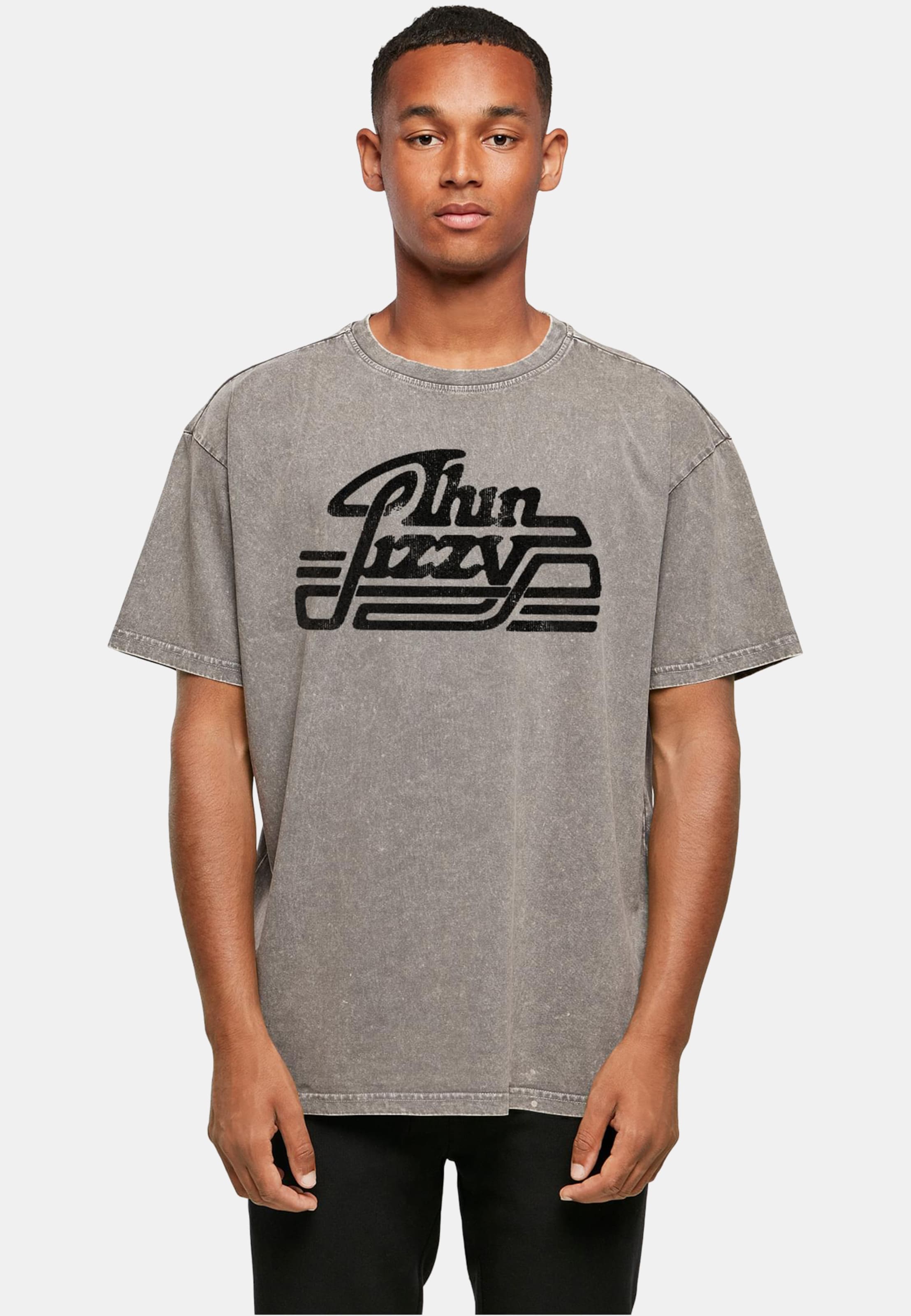 Merchcode Thin Lizzy - Logo Rocker Acid Washed Oversize Tee