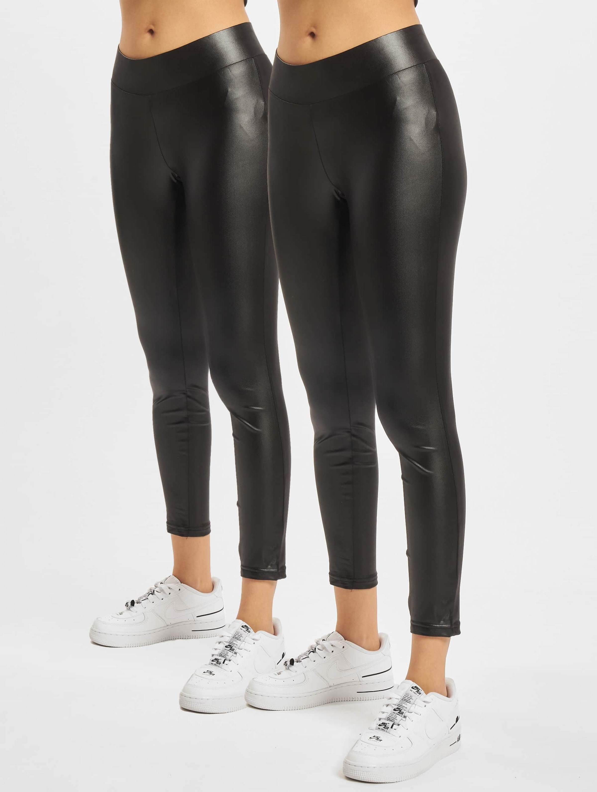 Urban Classics Ladies Synthetic Leather Leggings 2-Pack