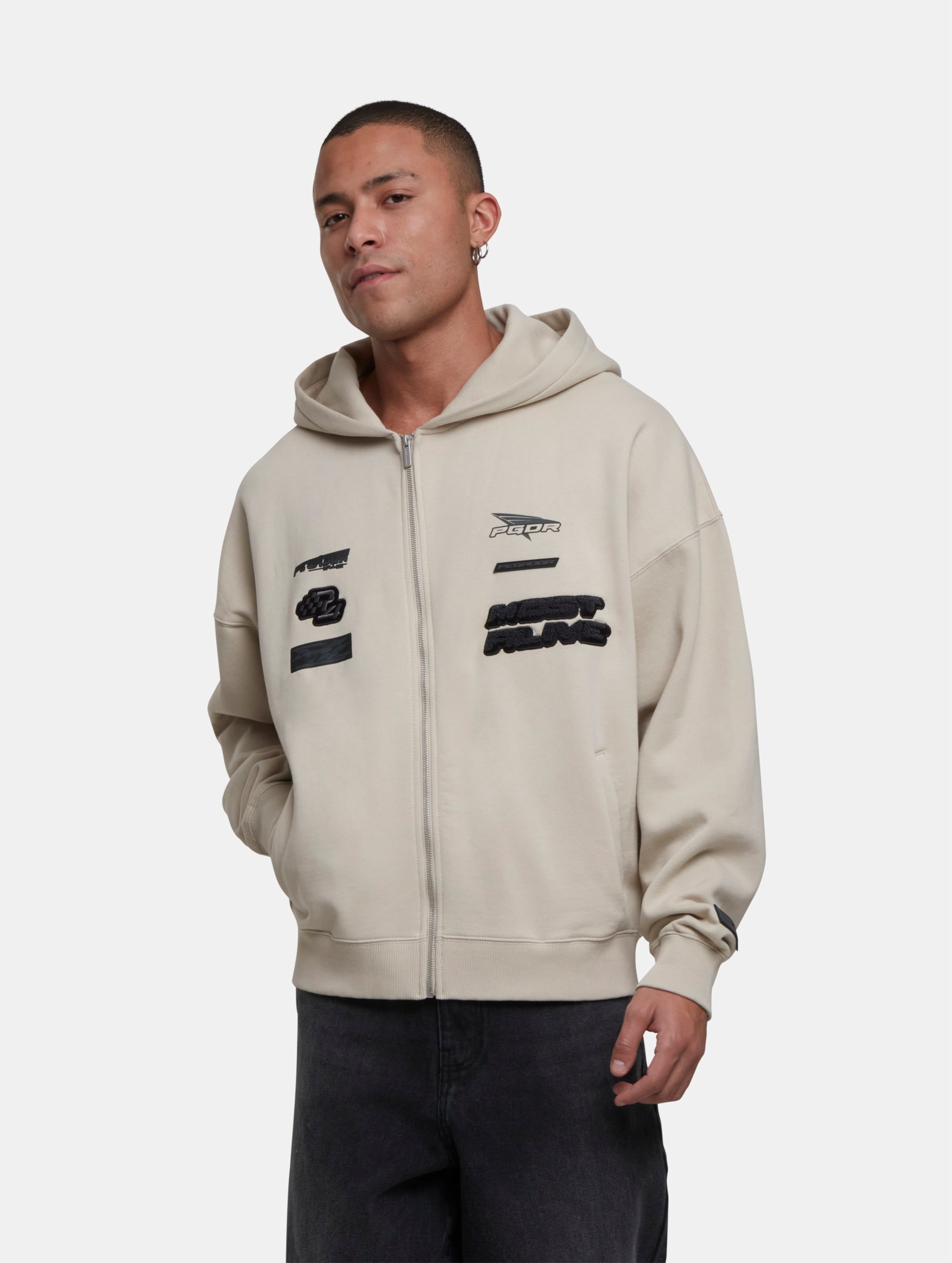 PEGADOR Hogan Boxy Sweat Zip Hoodie