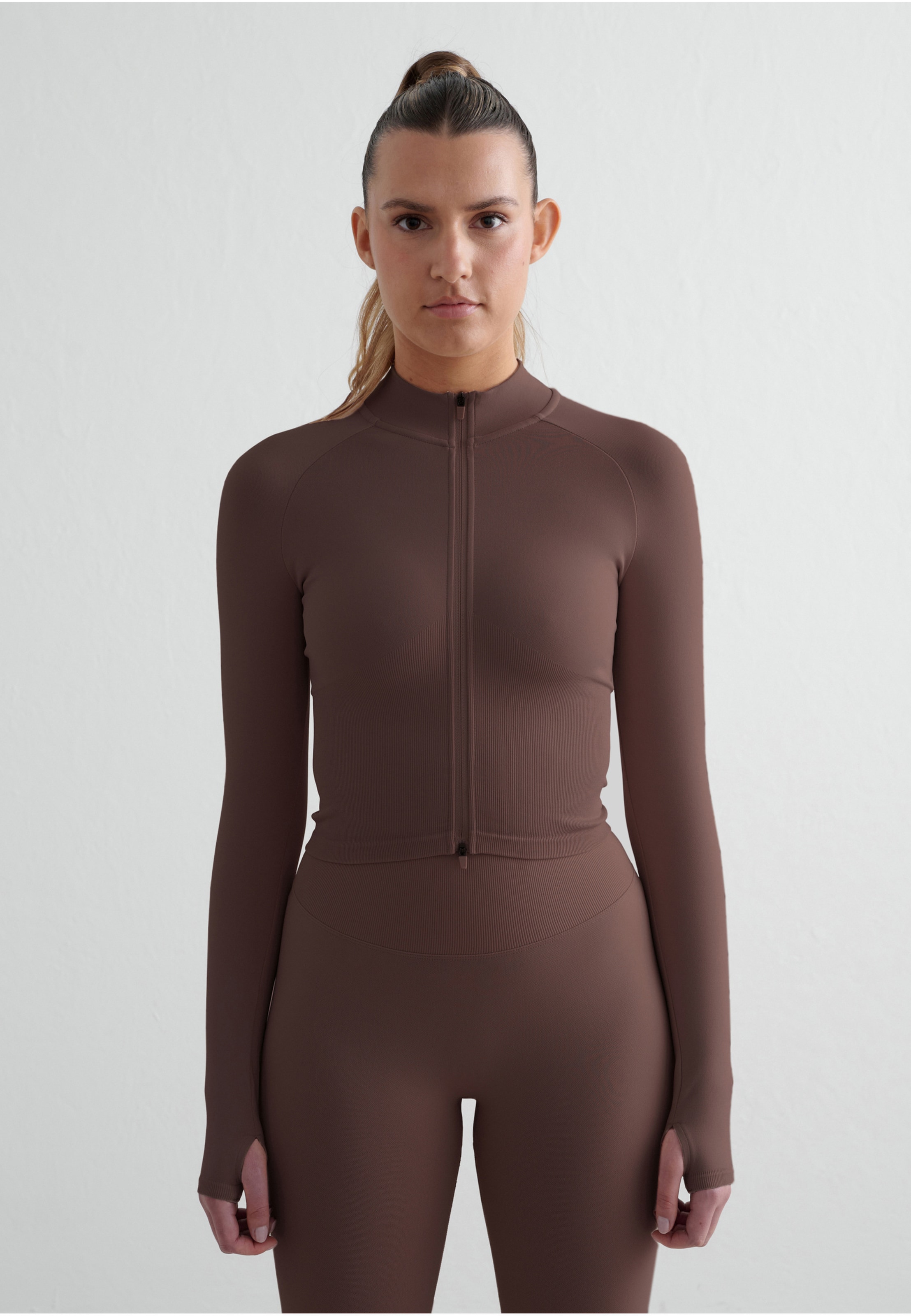 aimn Shape Seamless Zip Jacket