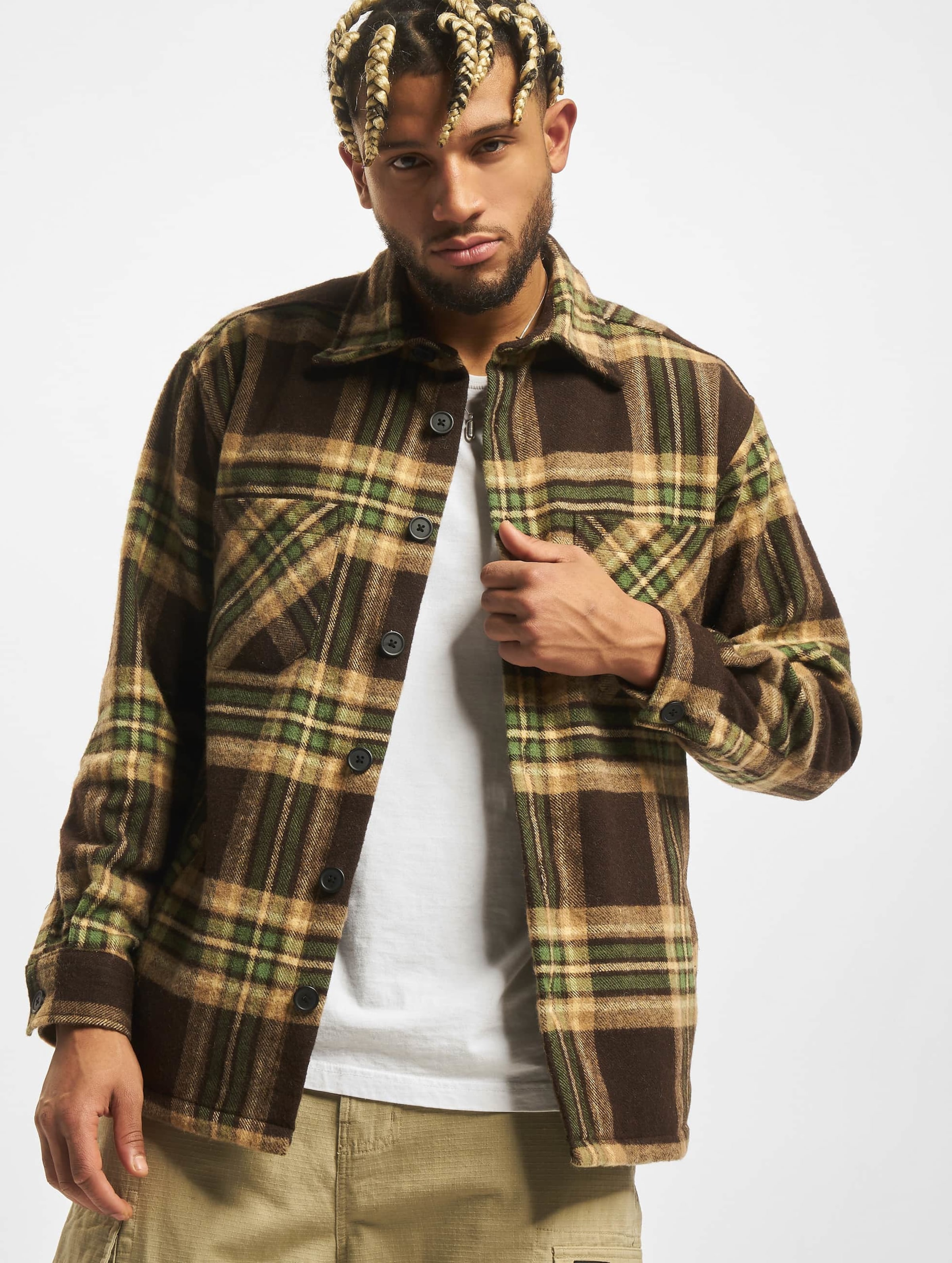 2Y Premium Woven Shirt Brown