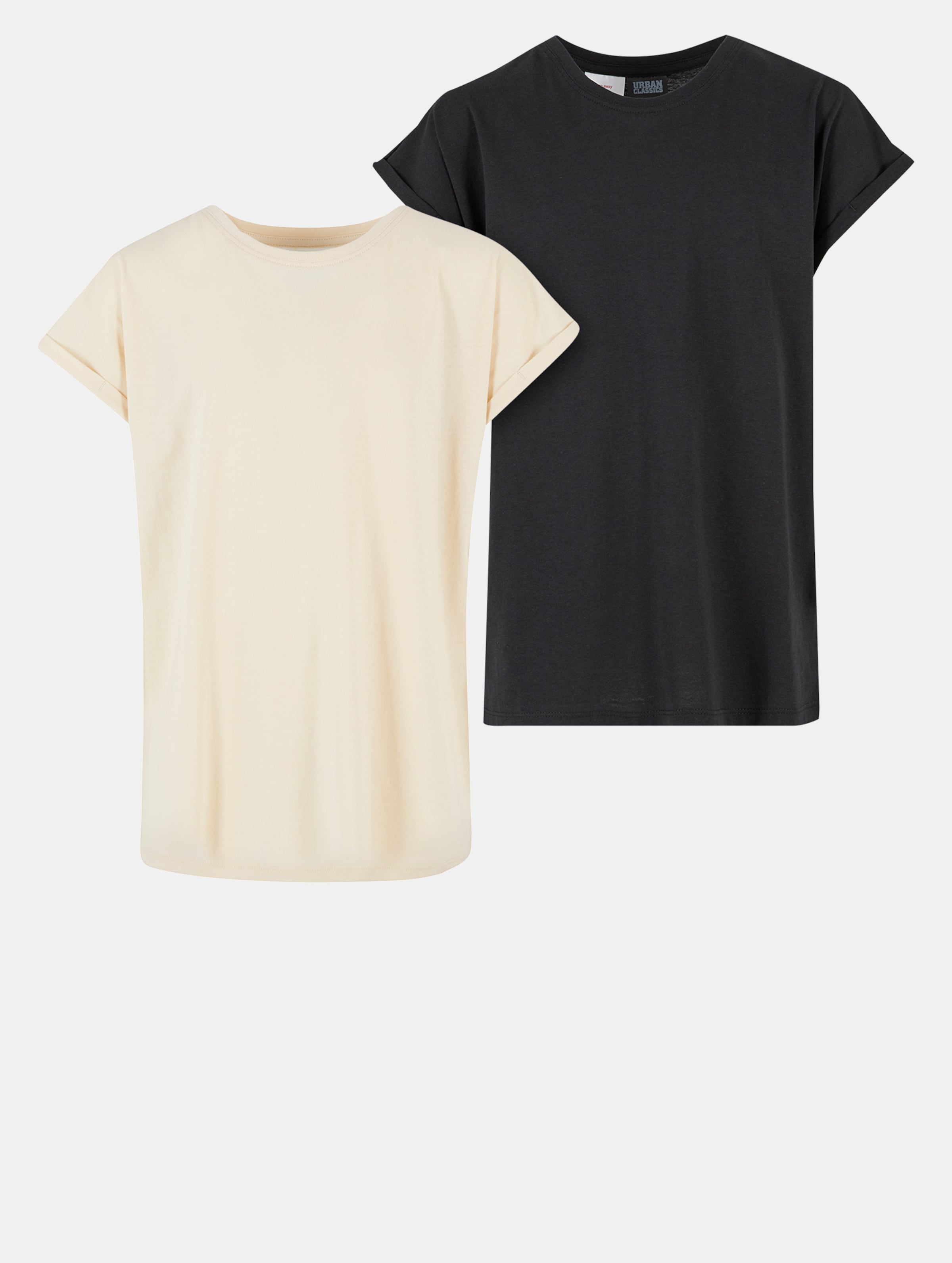 Urban Classics Girls Extended Shoulder 2 Pack T-Shirt