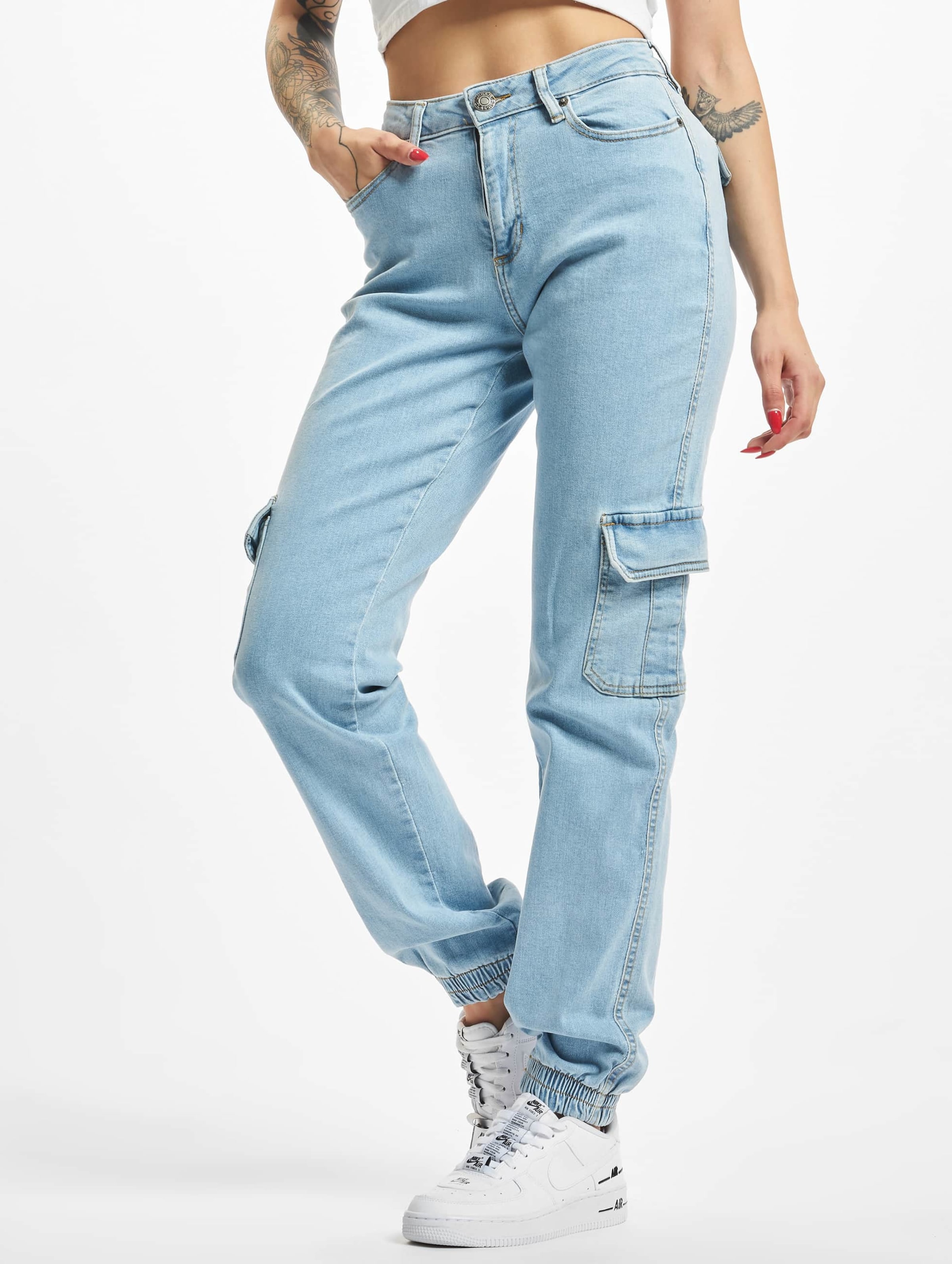 Urban Classics Ladies Organic Stretch Denim Cargo Pants