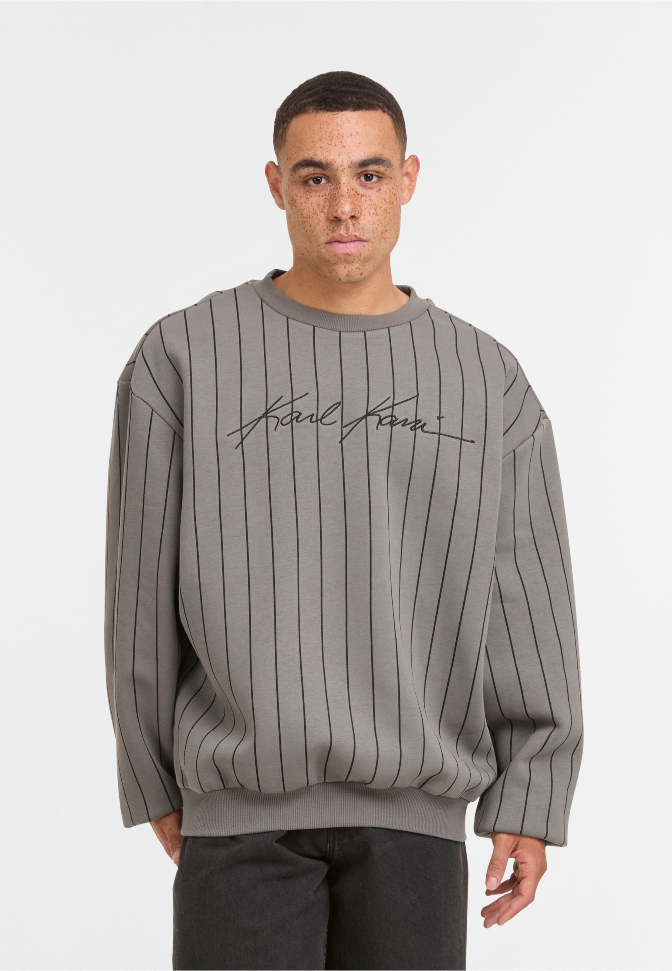 Karl Kani Autograph Pinstripe Sweat Os Crewneck