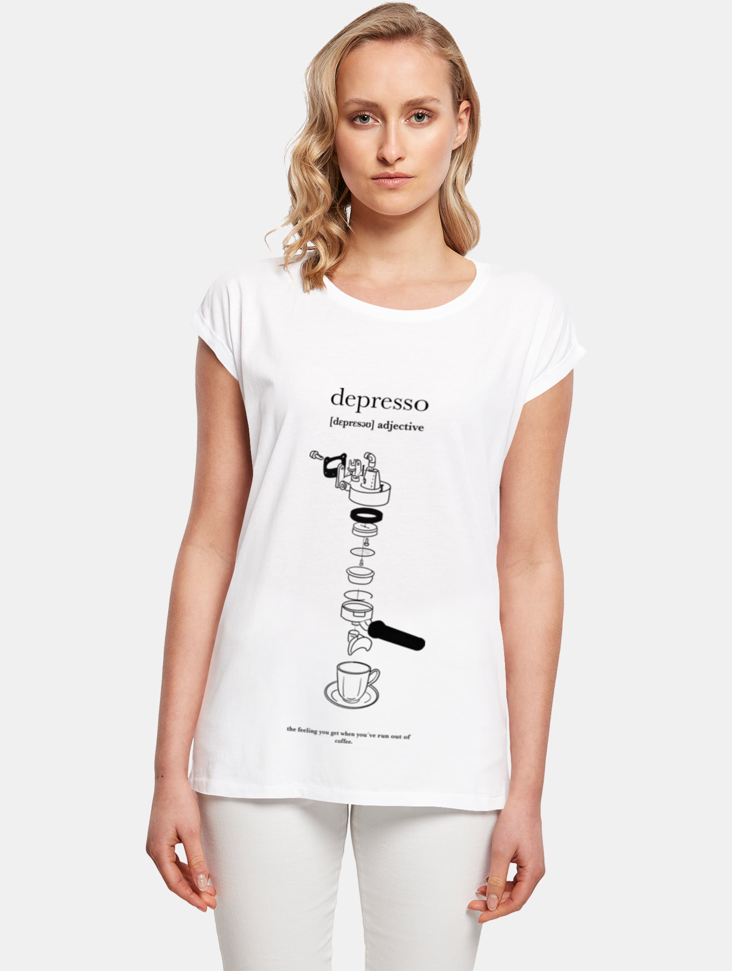 Mister Tee Ladies Depresso Extended Shoulder