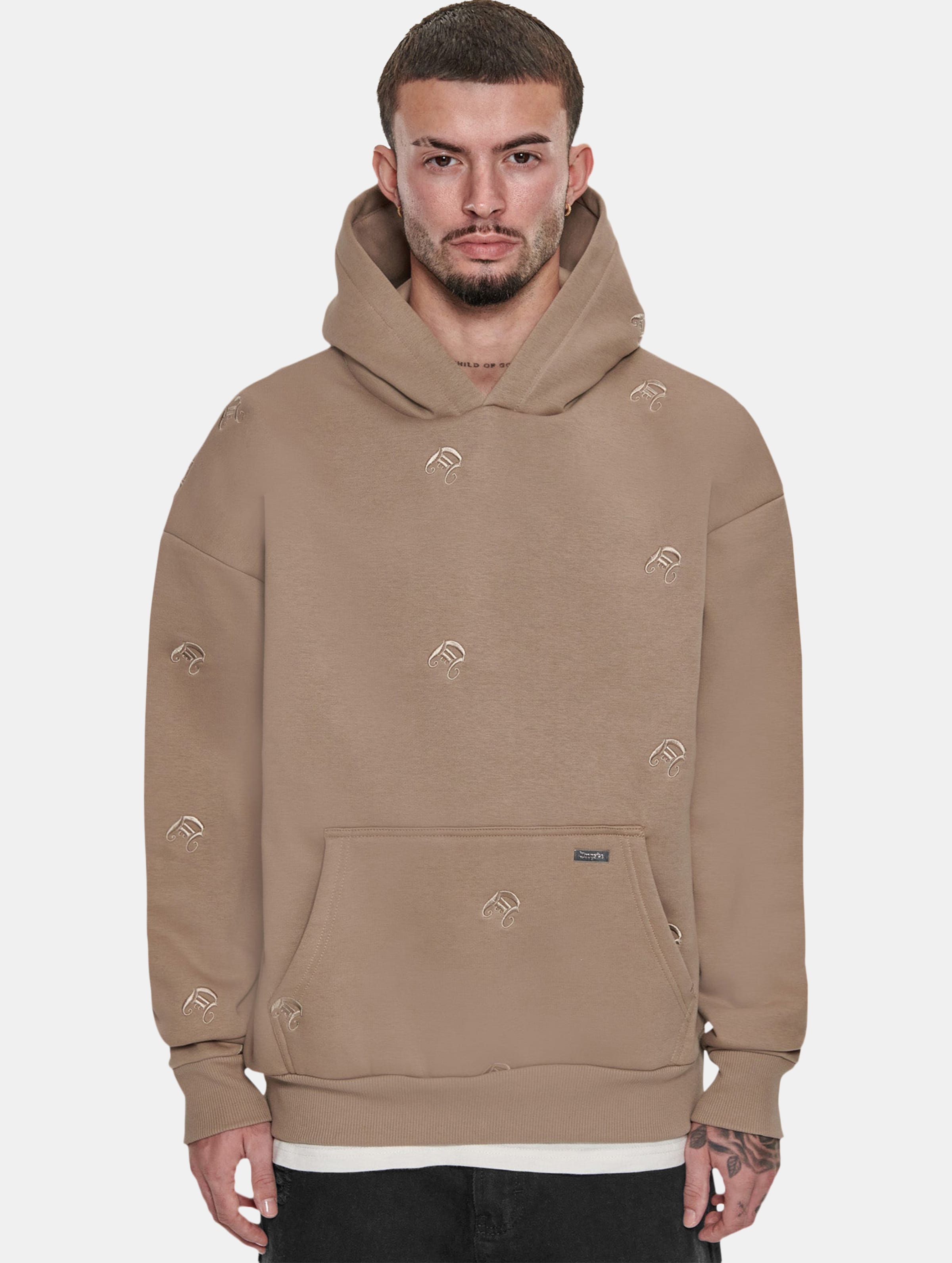 Dropsize Heavy Oversize Allover Embo Hoodie
