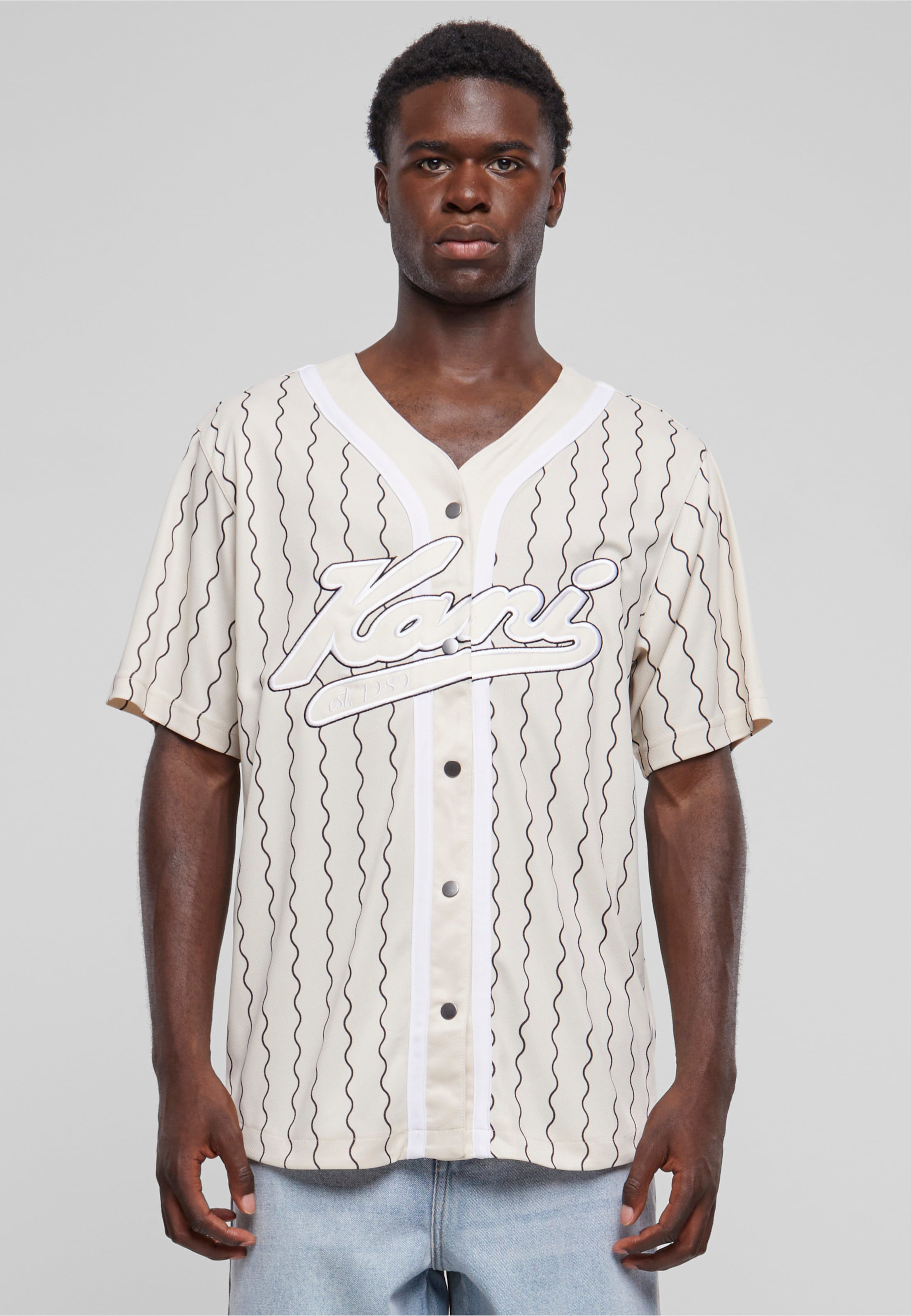 Karl Kani KK Varsity Ziczac Pinstripe Baseball Shirt