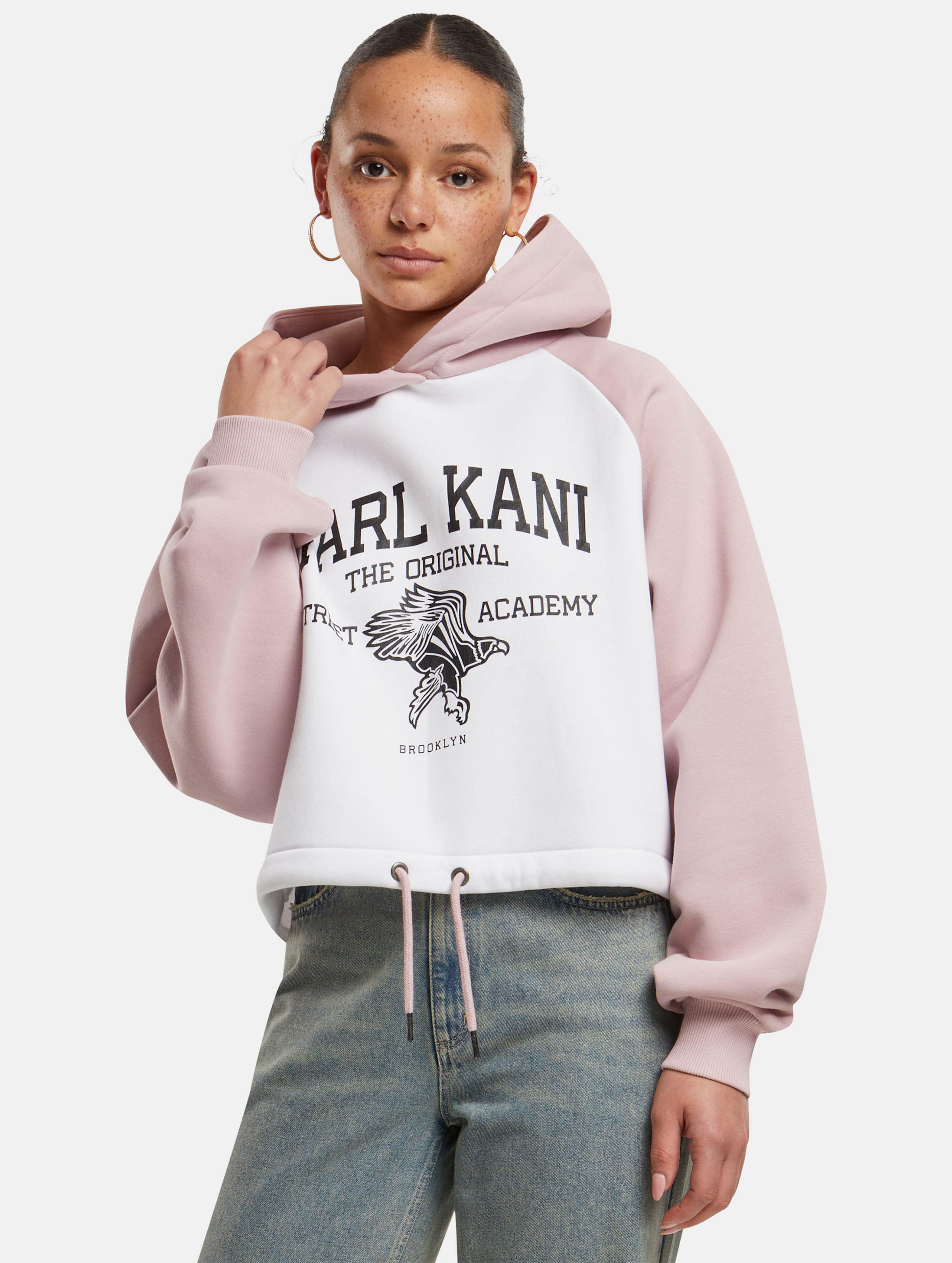 Karl Kani Woven Signature Street Academy Crop Raglan Hoodie